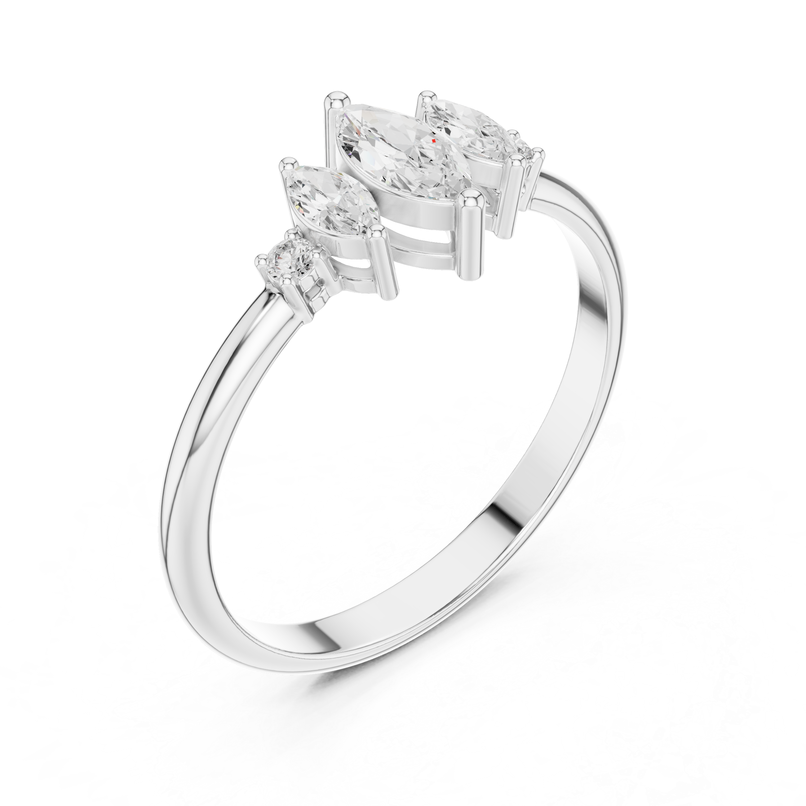 Marquise Diamond Cluster Ring – Vintage Inspired Five Stone Engagement Ring