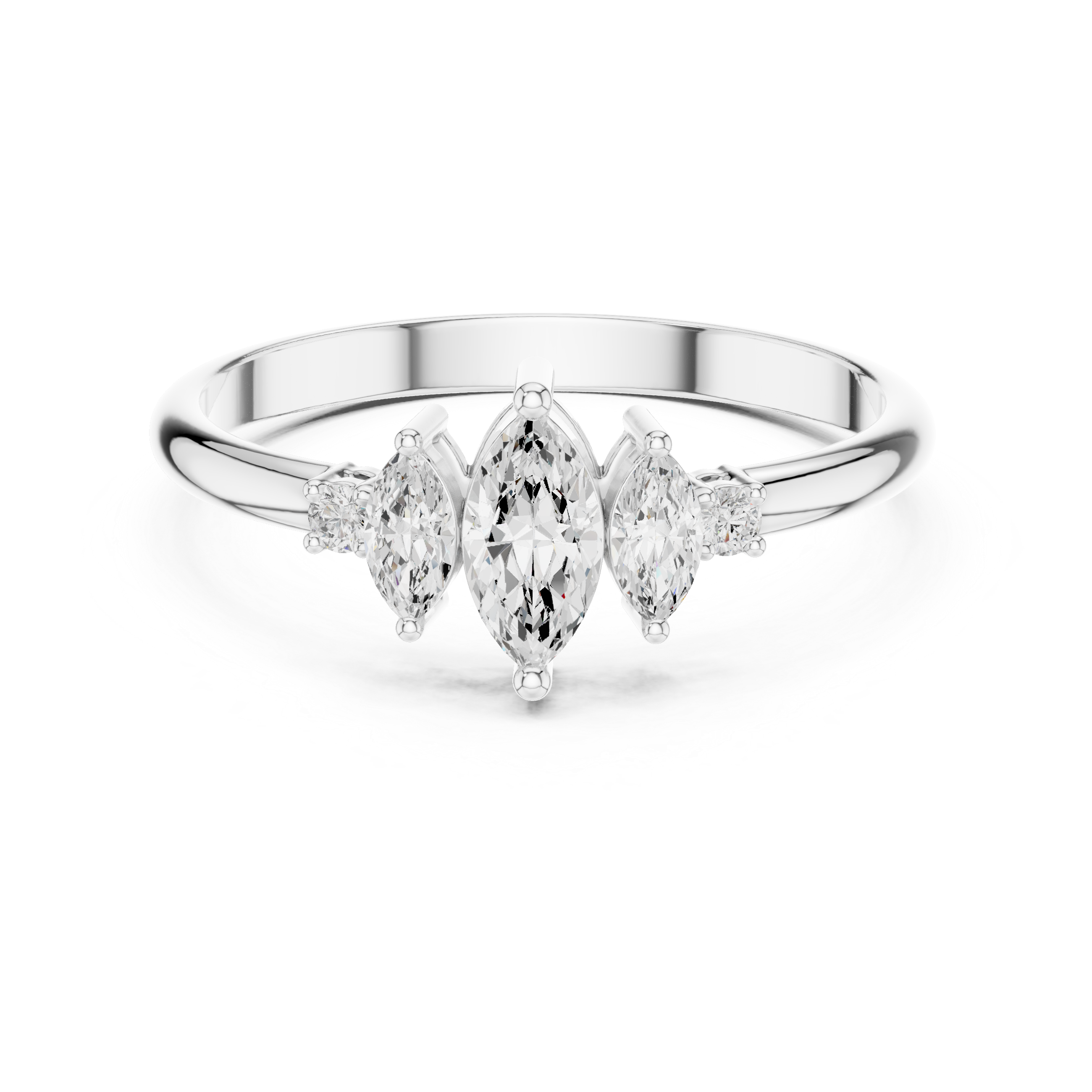 Marquise Diamond Cluster Ring – Vintage Inspired Five Stone Engagement Ring