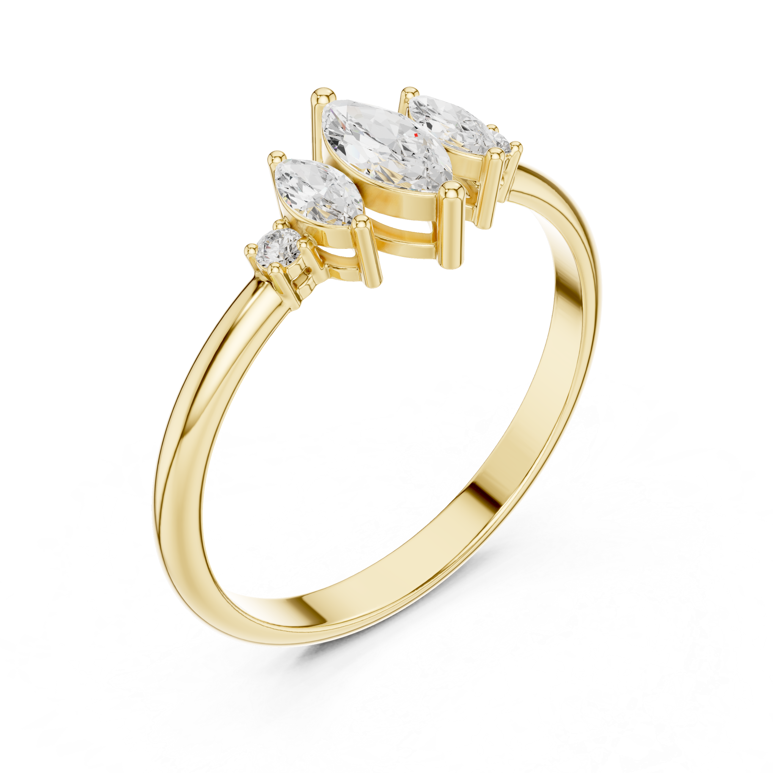 Marquise Diamond Cluster Ring – Vintage Inspired Five Stone Engagement Ring
