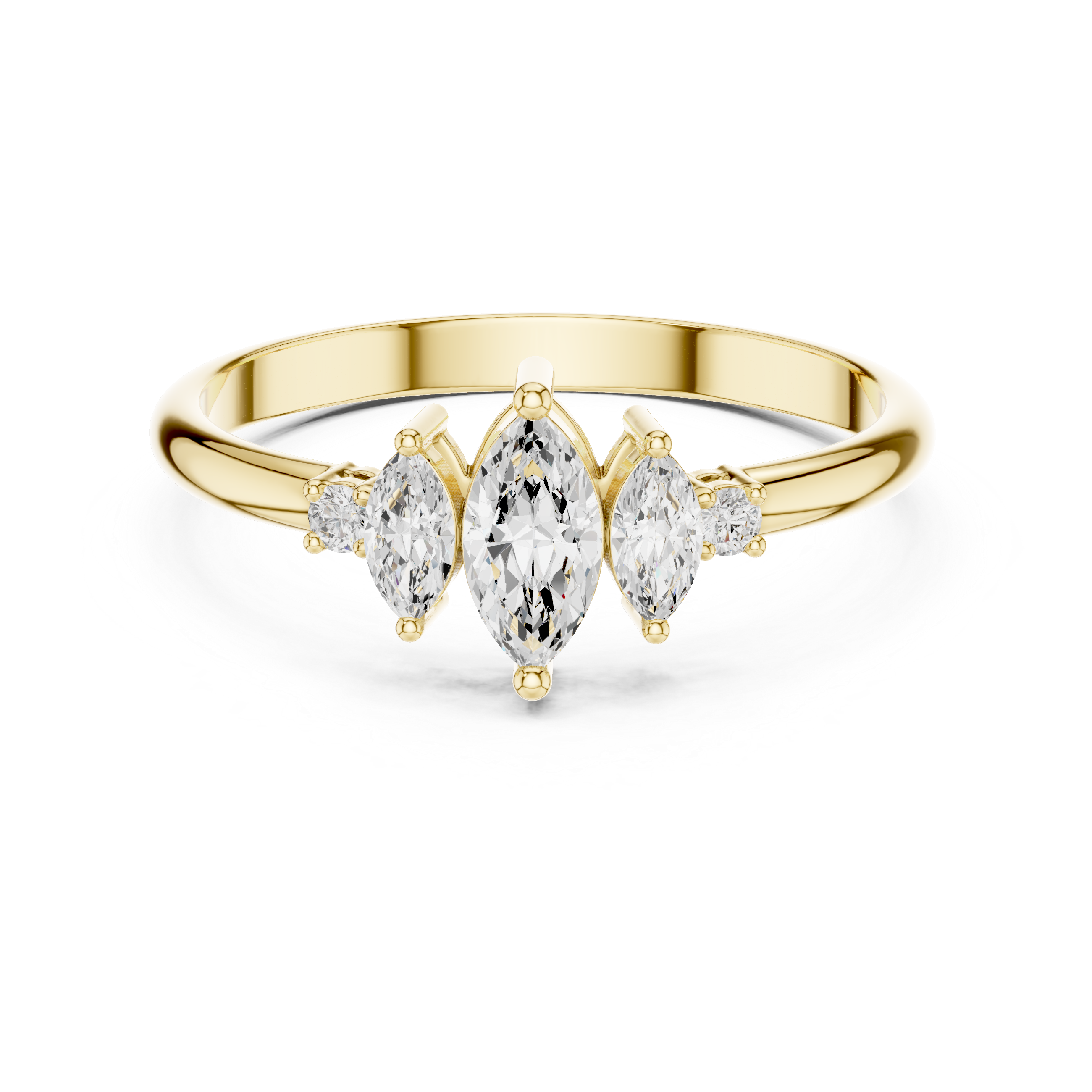 Marquise Diamond Cluster Ring – Vintage Inspired Five Stone Engagement Ring