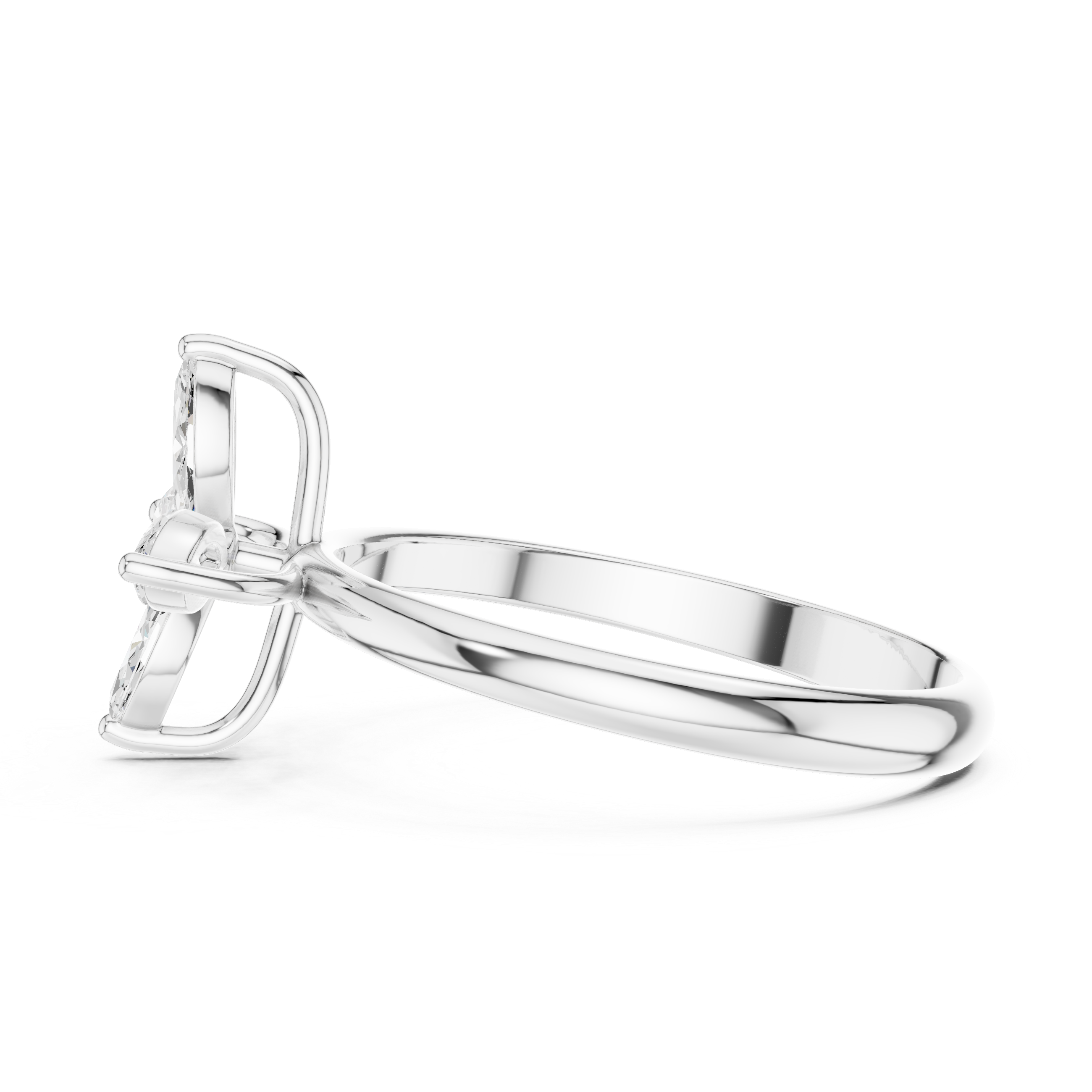 Floral Marquise Diamond Ring – Four Petal Flower Inspired Statement Ring