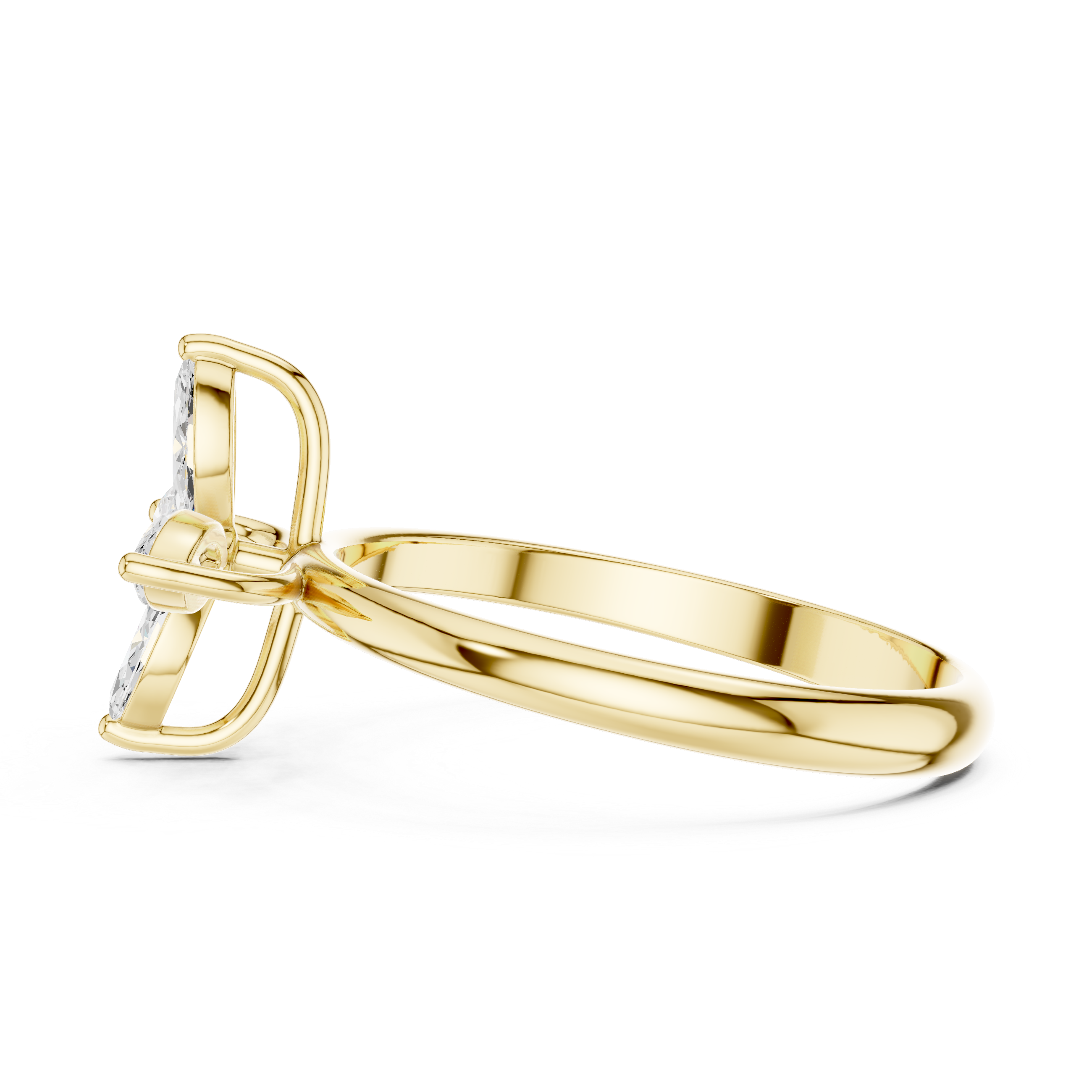 Floral Marquise Diamond Ring – Four Petal Flower Inspired Statement Ring