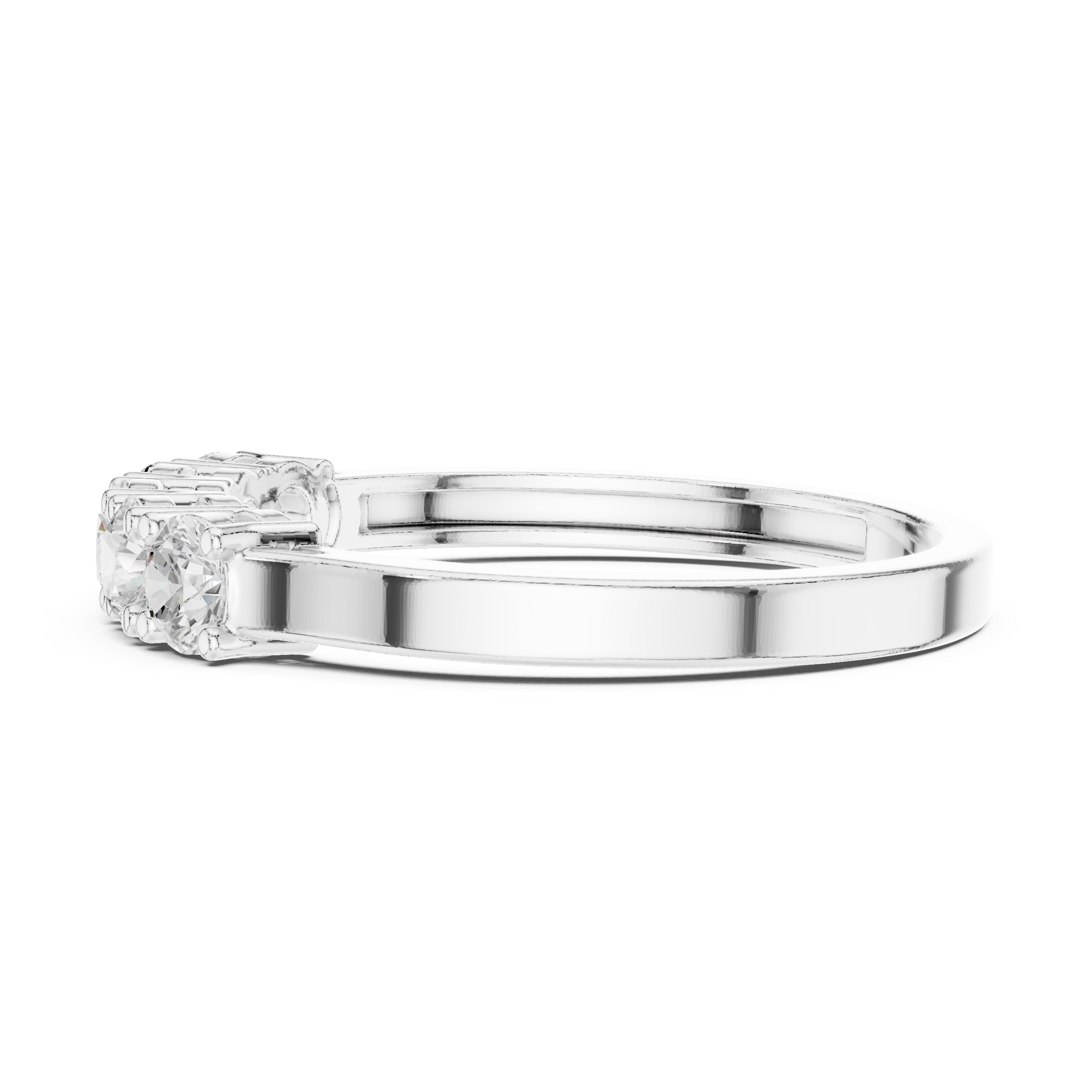 Five Stone Round Diamond Anniversary Ring – Classic Shared Prong Wedding Band