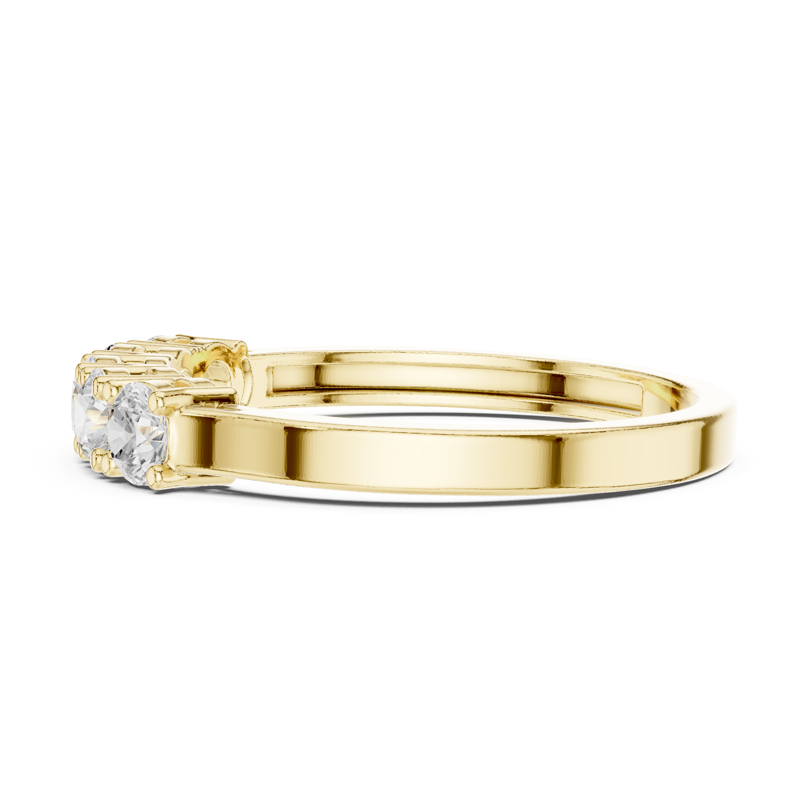 Five Stone Round Diamond Anniversary Ring – Classic Shared Prong Wedding Band