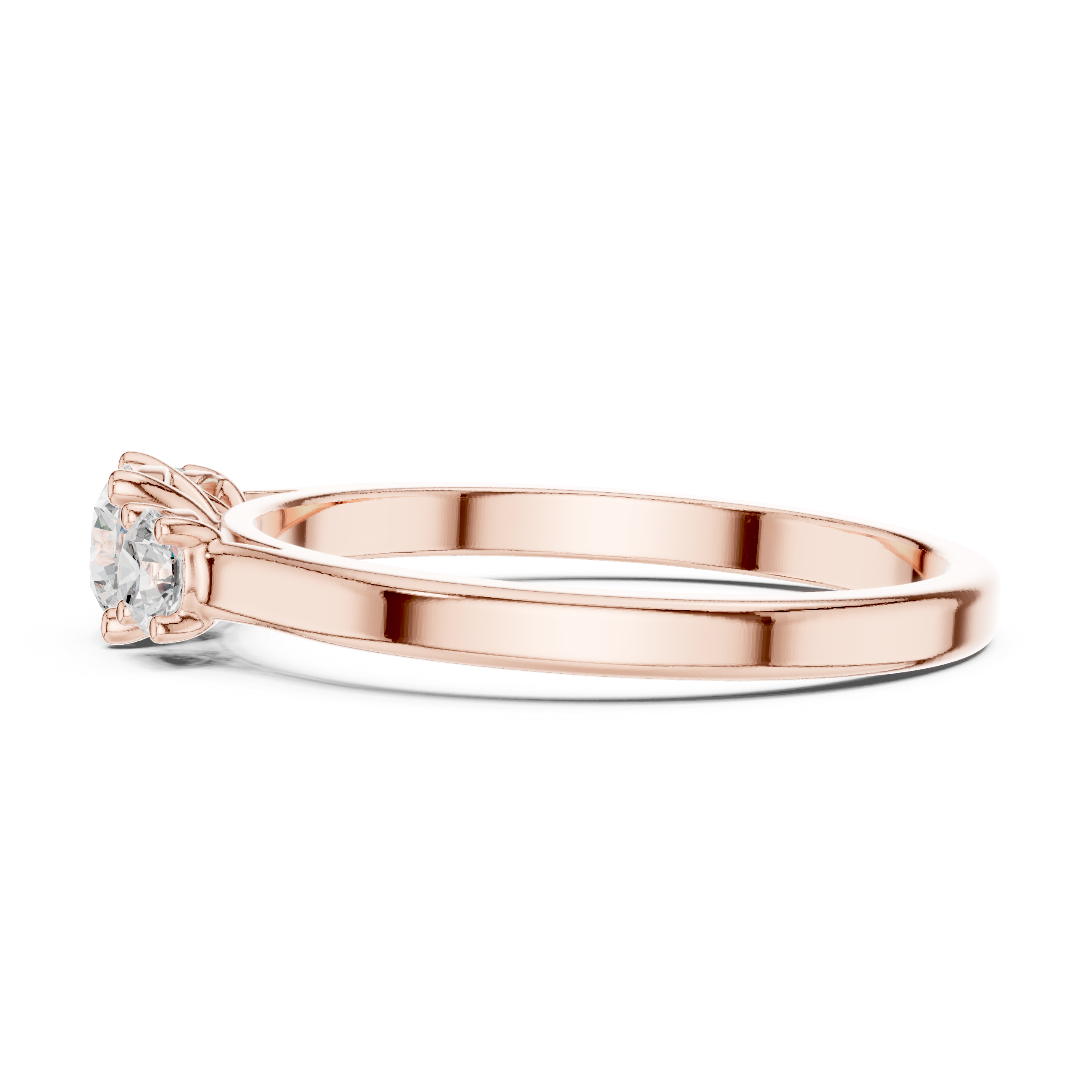 Classic Three Stone Diamond Engagement Ring – Round Brilliant Cut Trilogy Ring