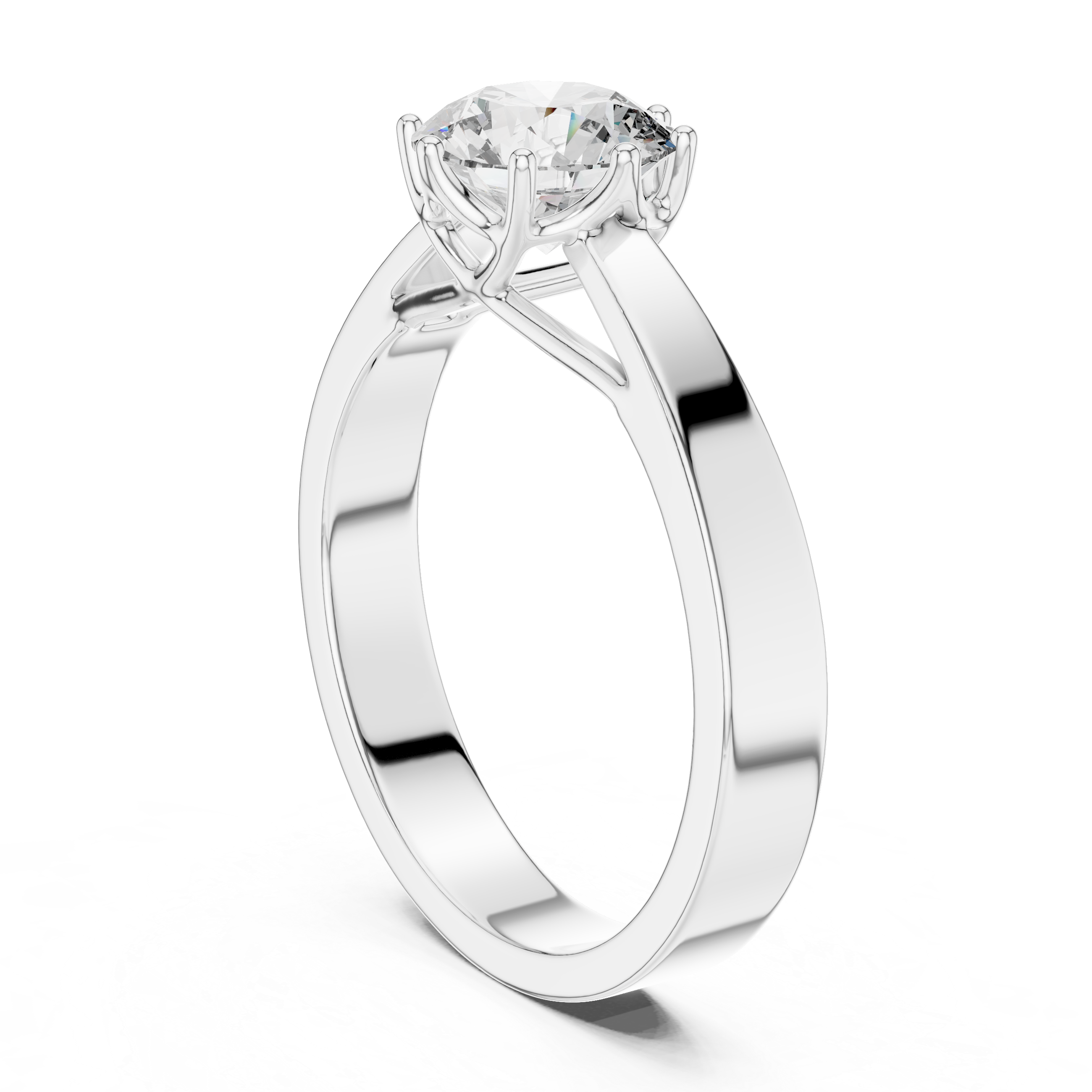 Classic Solitaire Engagement Ring with Round Brilliant Center Stone