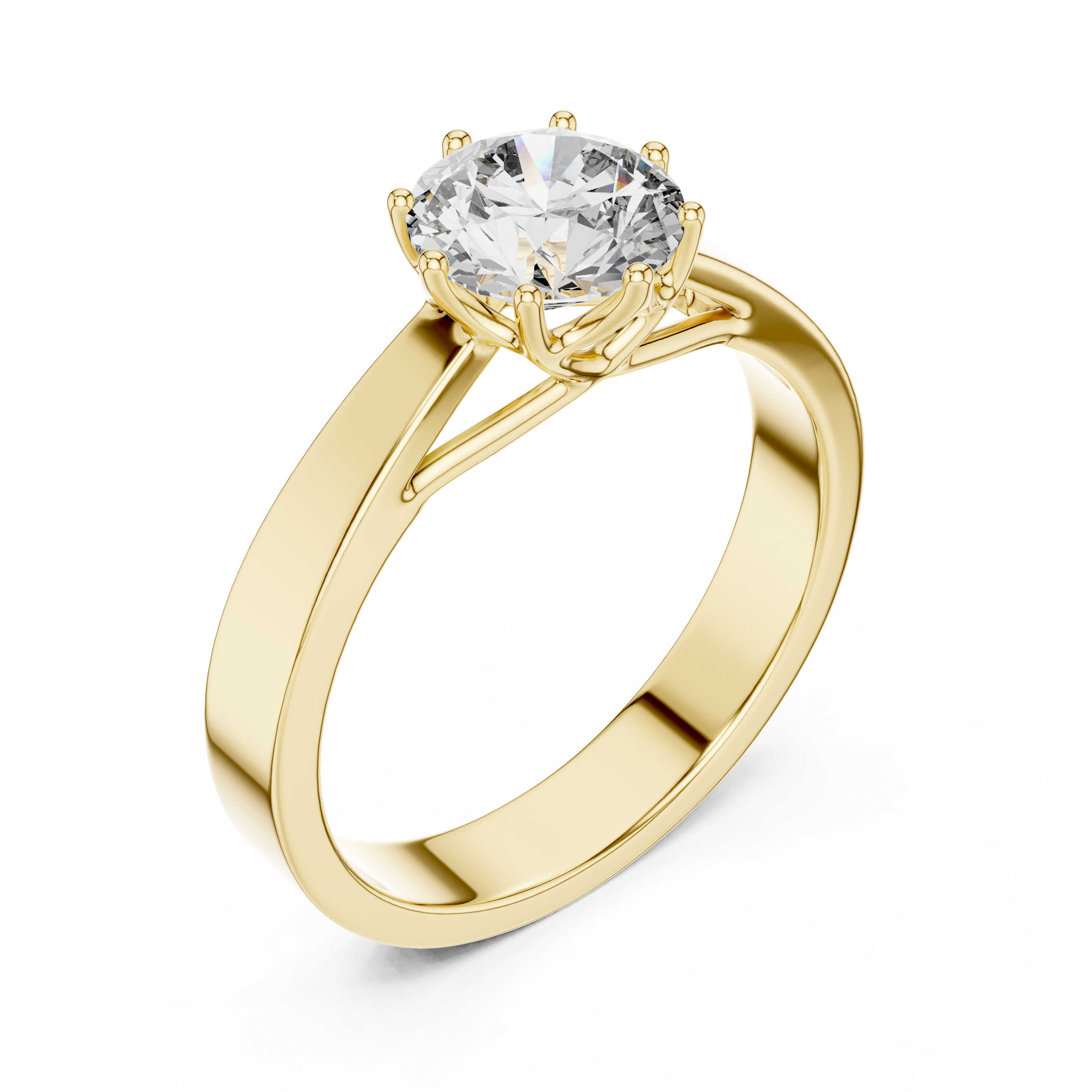 Classic Solitaire Engagement Ring with Round Brilliant Center Stone
