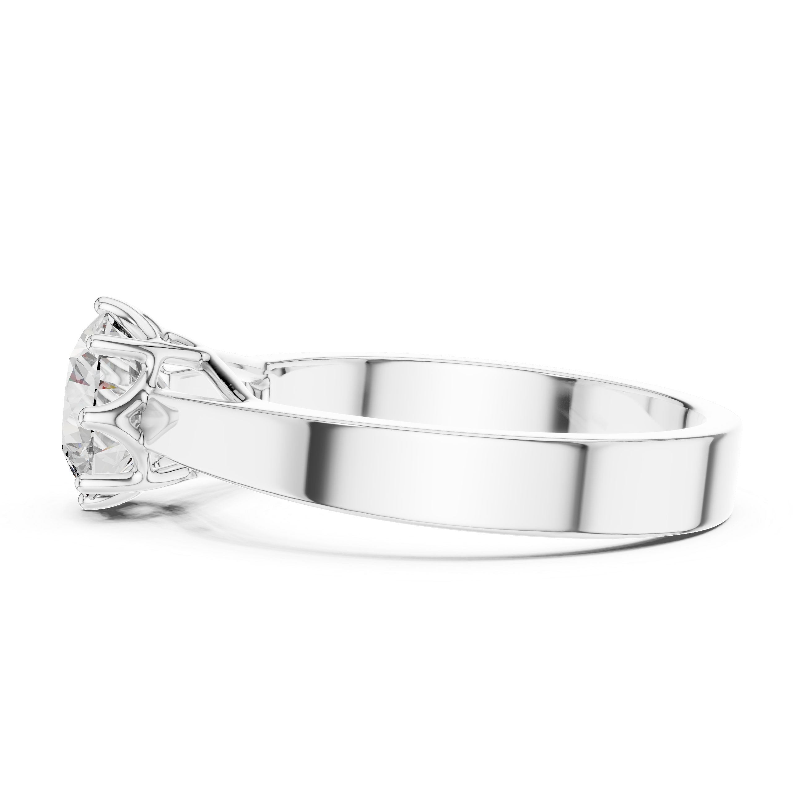 Classic Solitaire Engagement Ring with Round Brilliant Center Stone