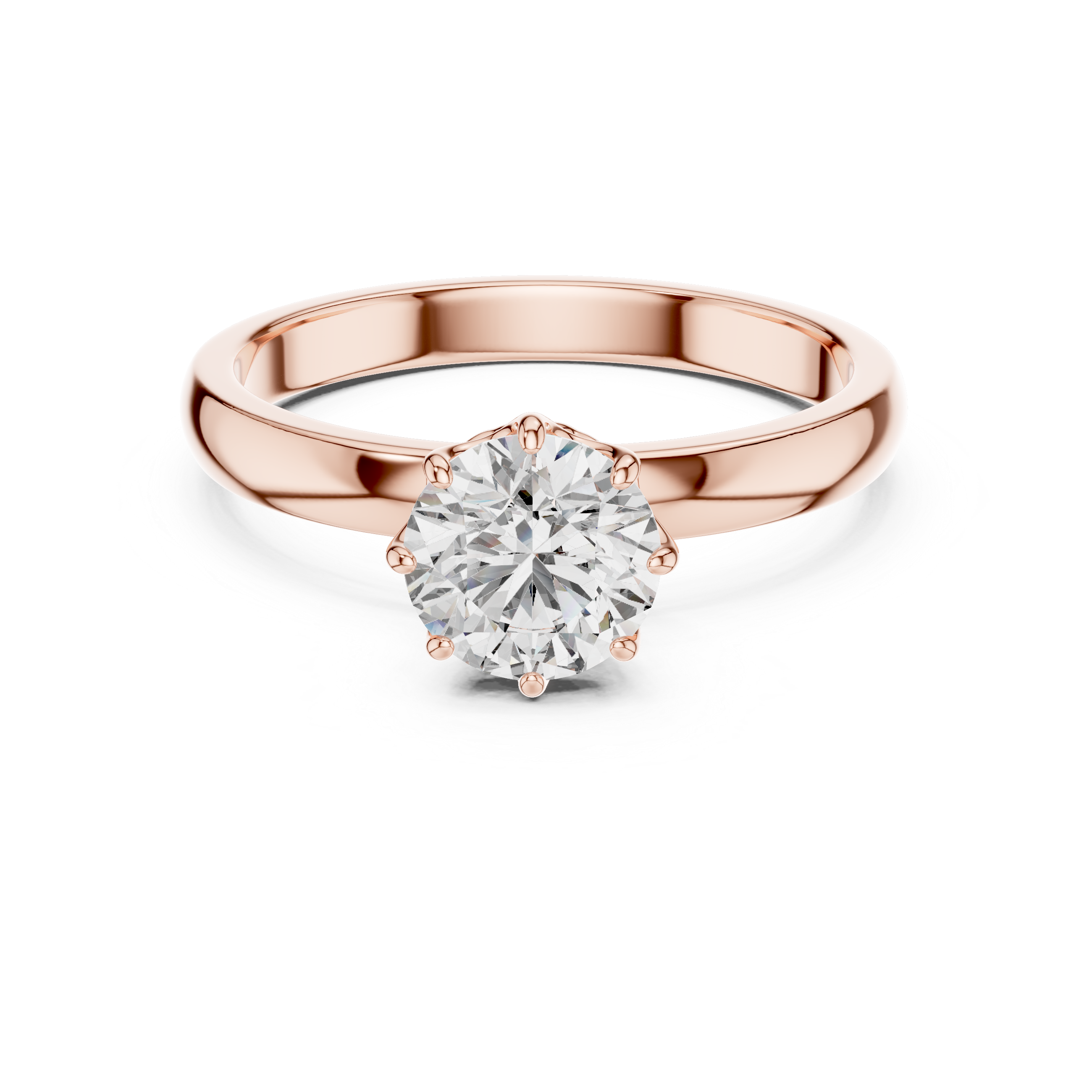 Classic Cathedral Solitaire Engagement Ring with Crown Basket Setting