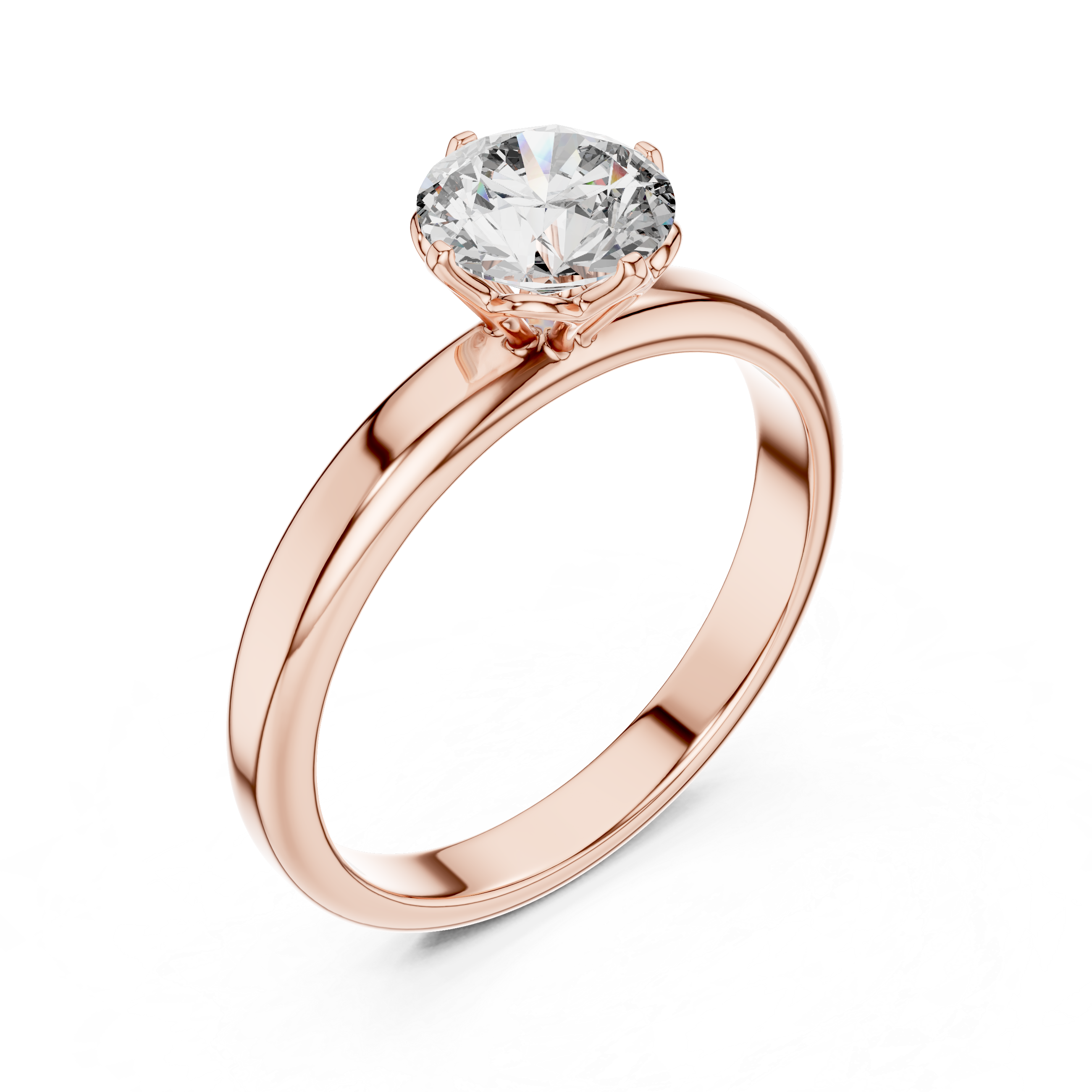 Classic Solitaire Engagement Ring with Hidden Heart Basket Setting