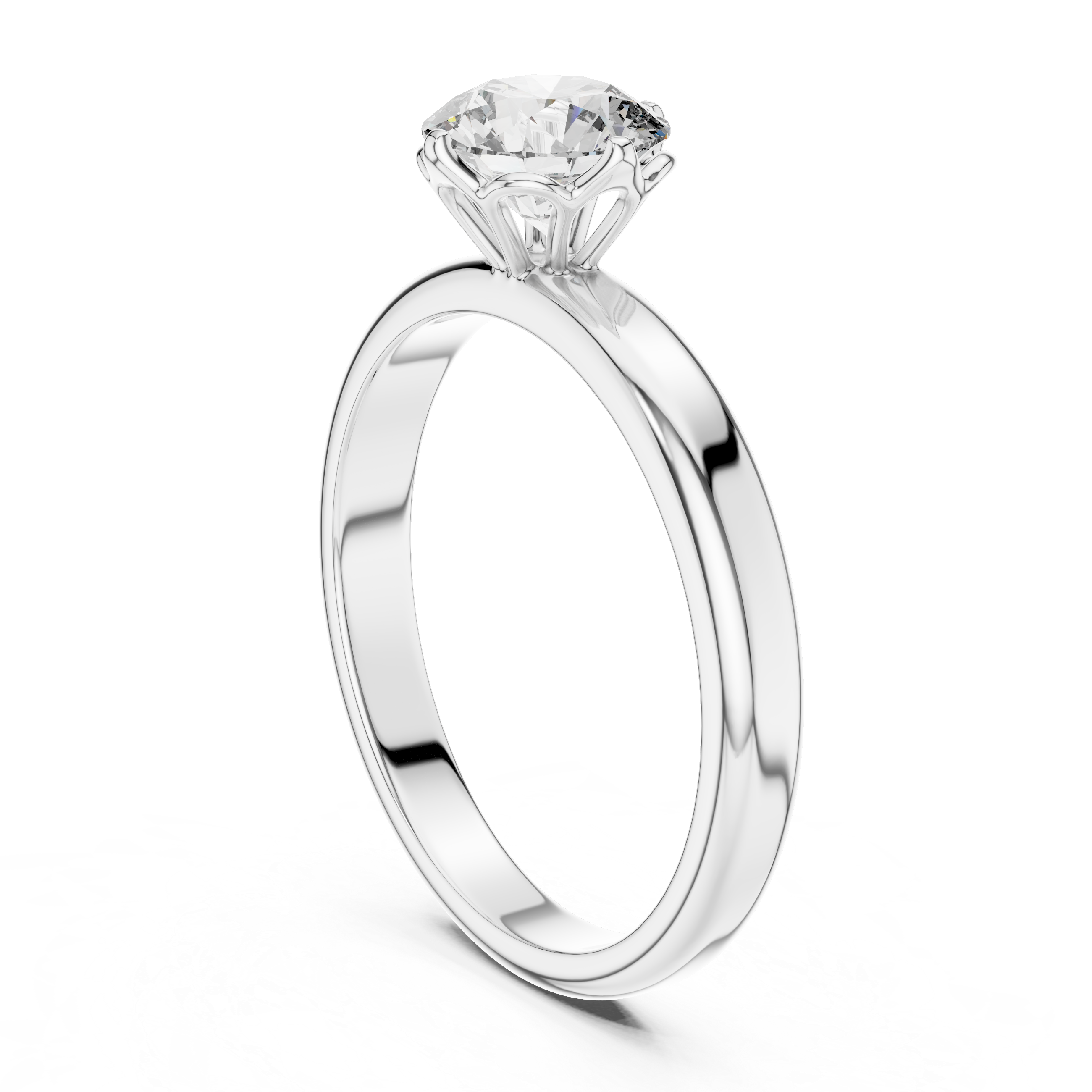 Classic Solitaire Engagement Ring with Hidden Heart Basket Setting