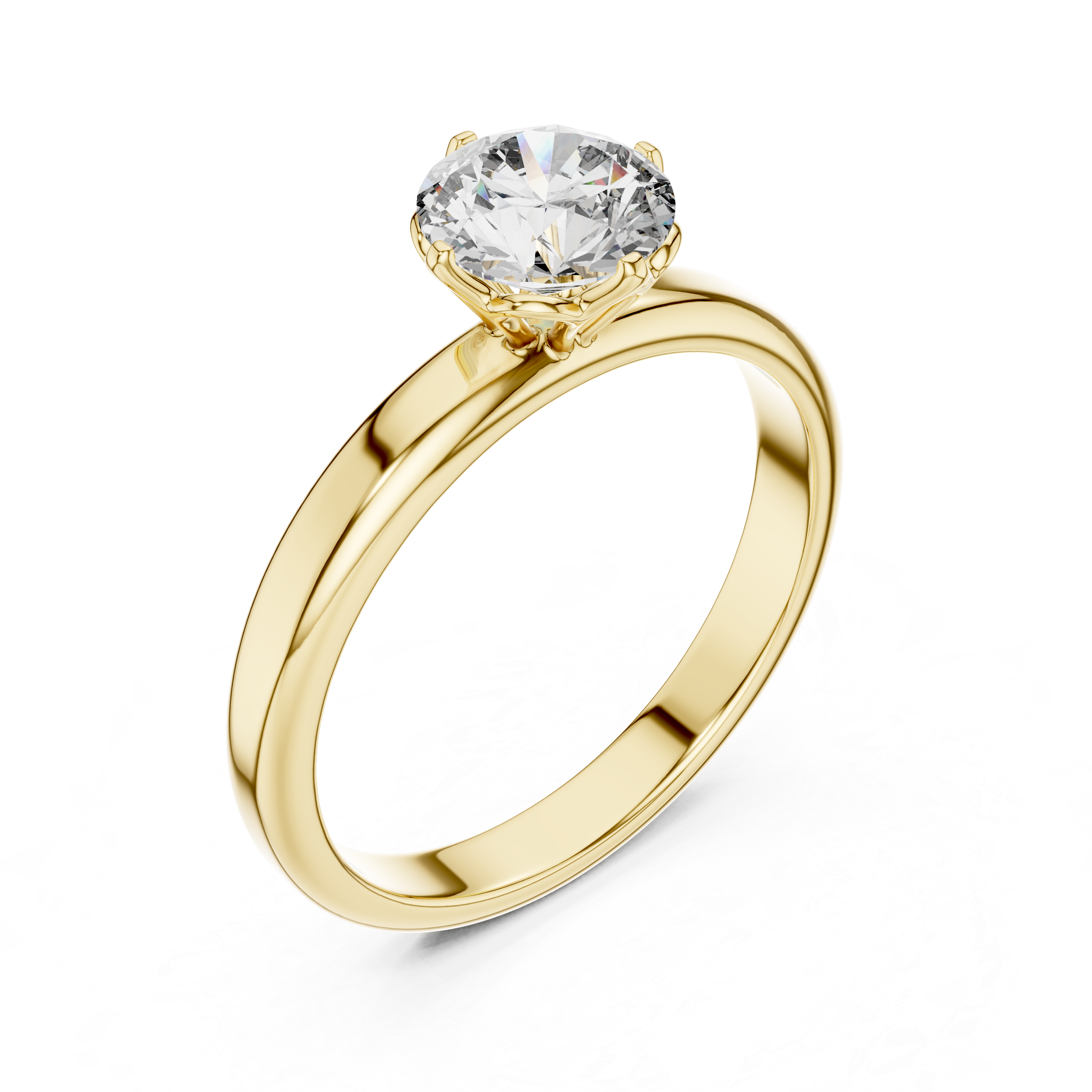 Classic Solitaire Engagement Ring with Hidden Heart Basket Setting