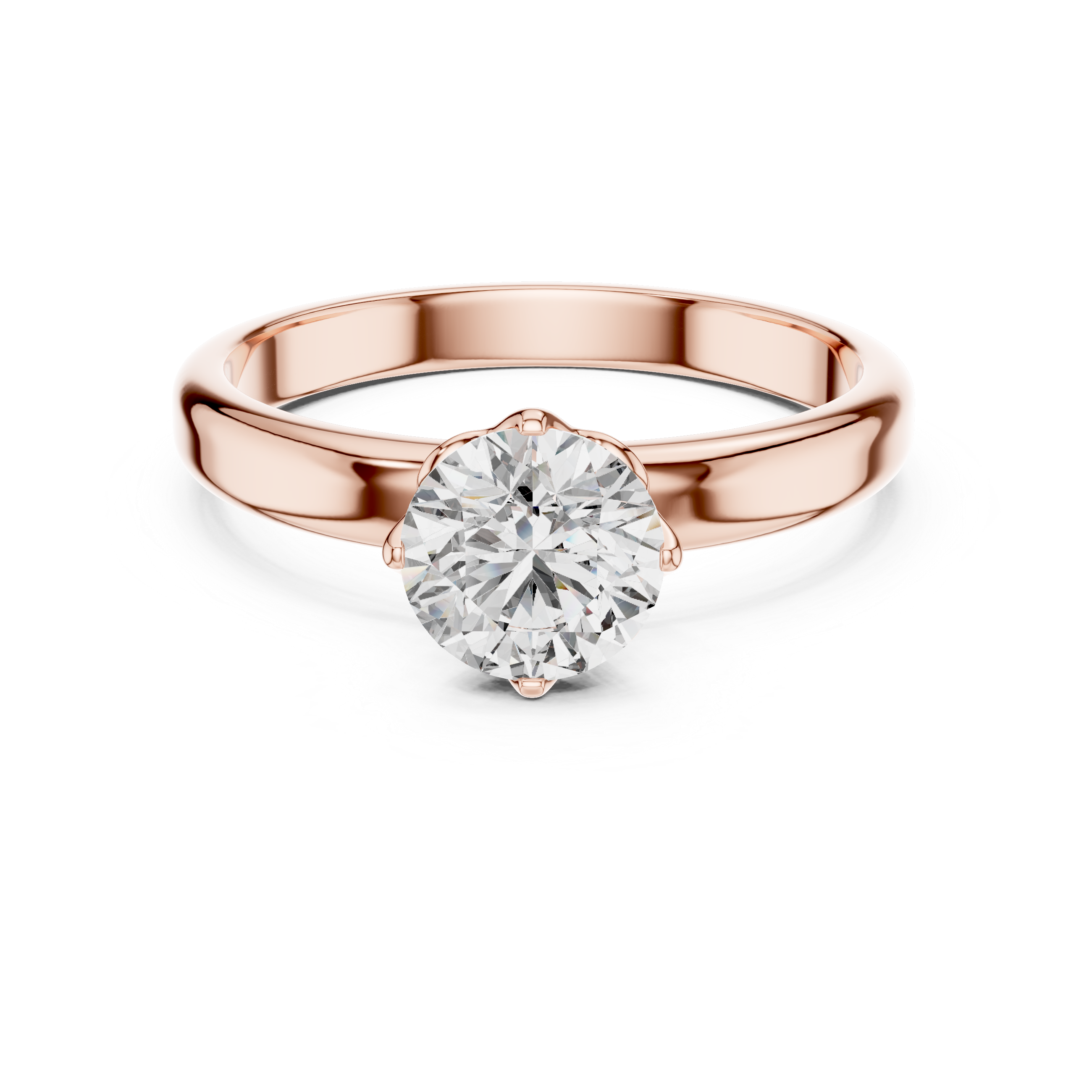 Classic Solitaire Engagement Ring with Hidden Heart Basket Setting