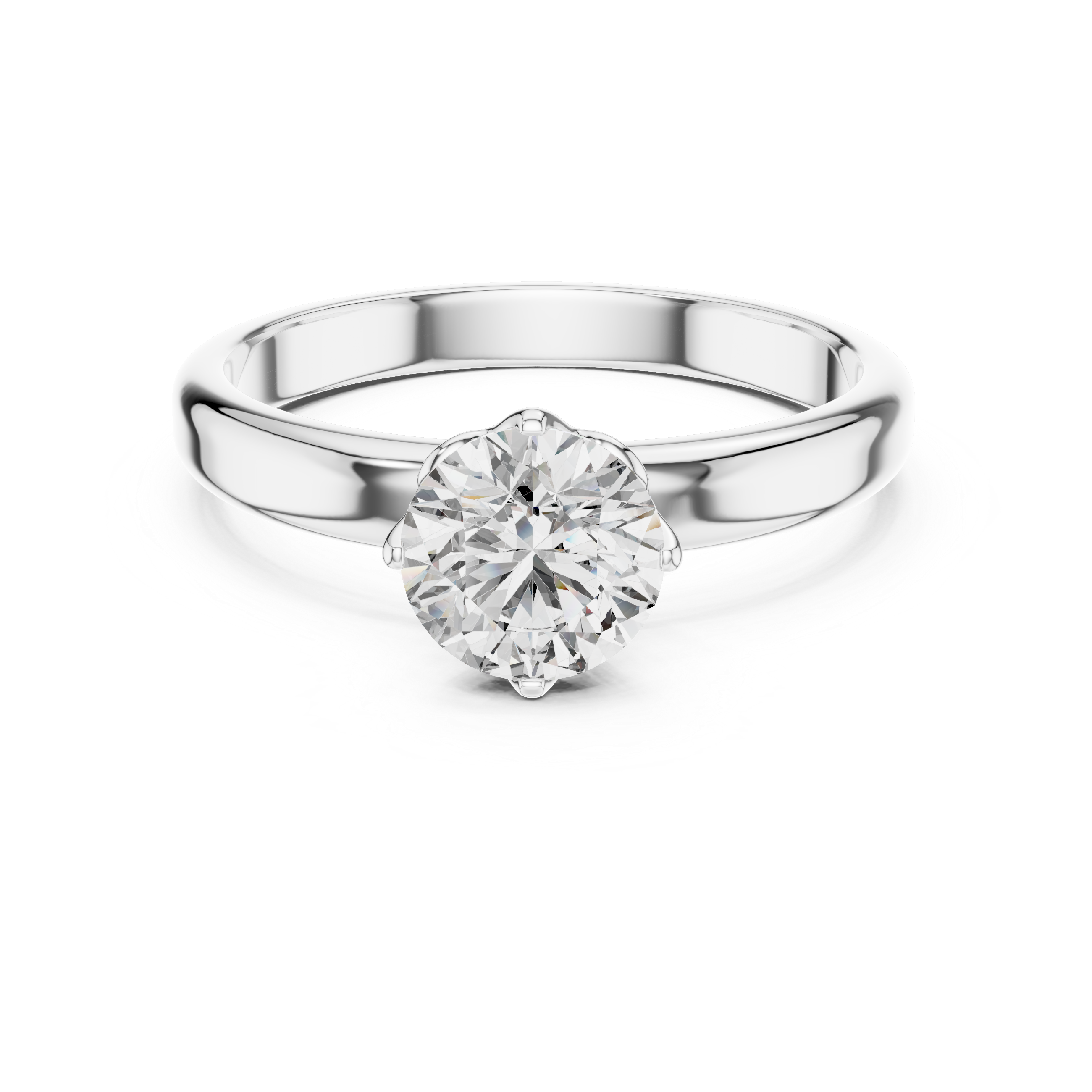 Classic Solitaire Engagement Ring with Hidden Heart Basket Setting