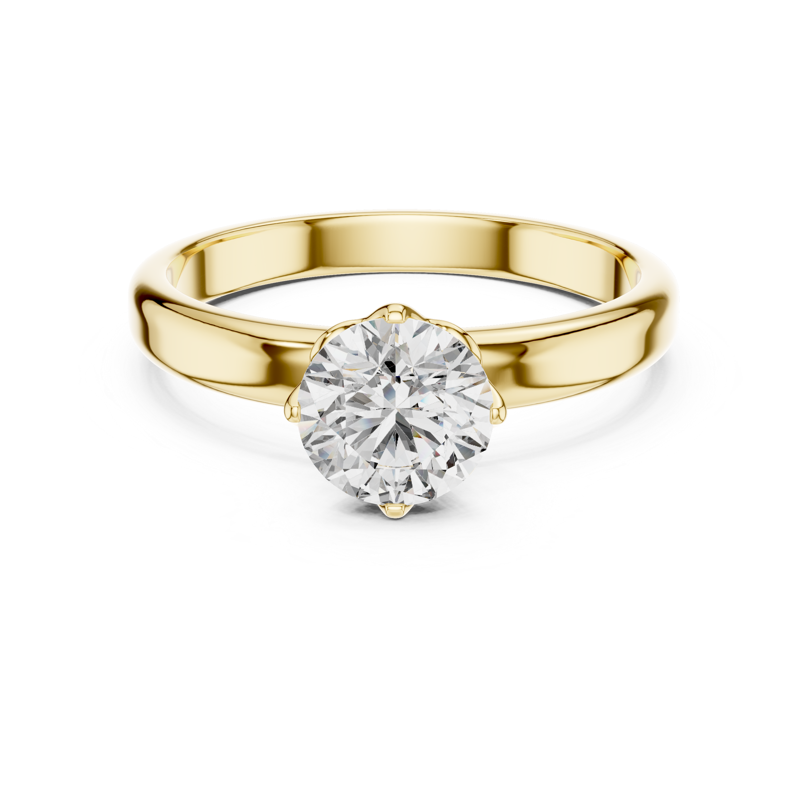 Classic Solitaire Engagement Ring with Hidden Heart Basket Setting