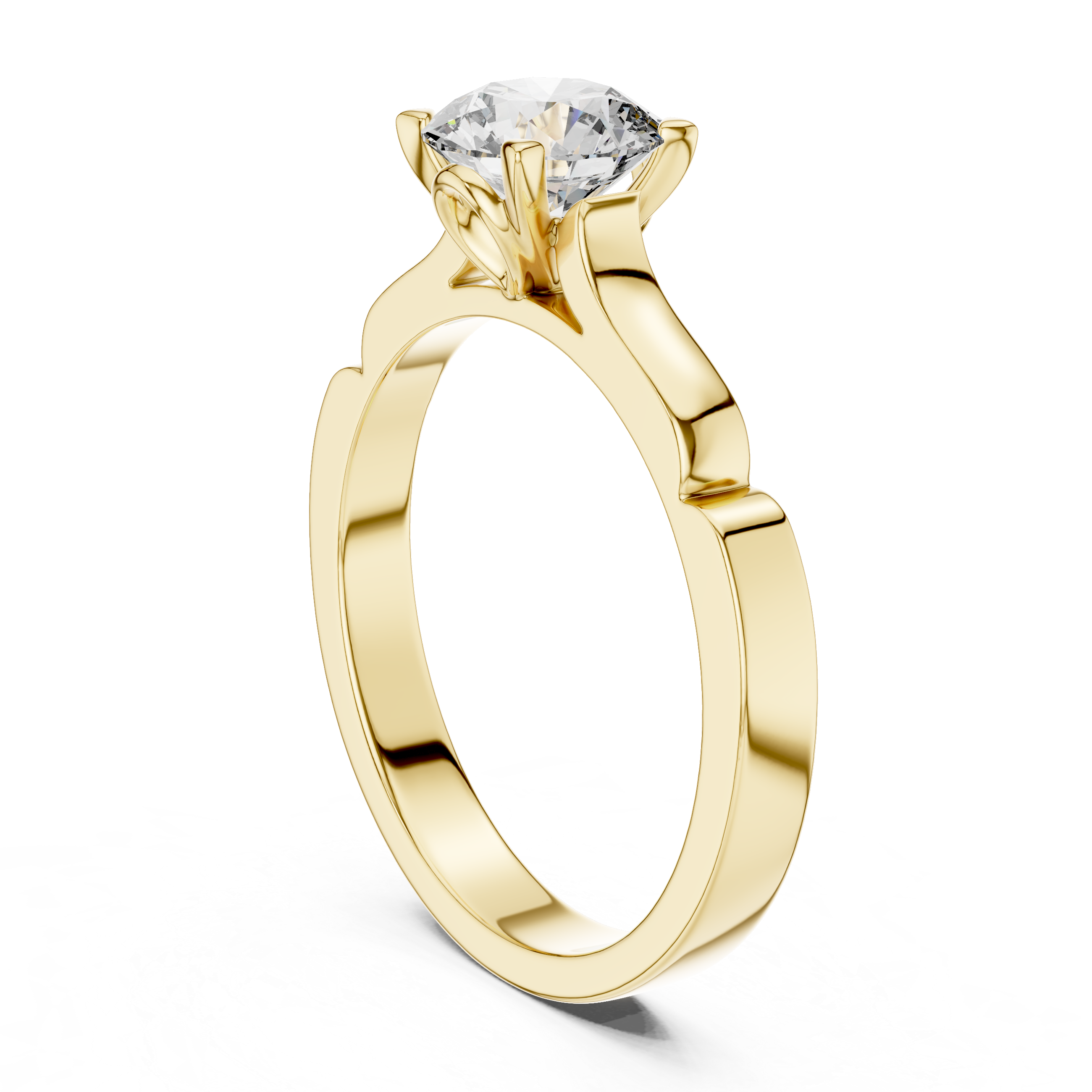 Minimalist Solitaire Engagement Ring with Sculpted Heart Gallery Setting