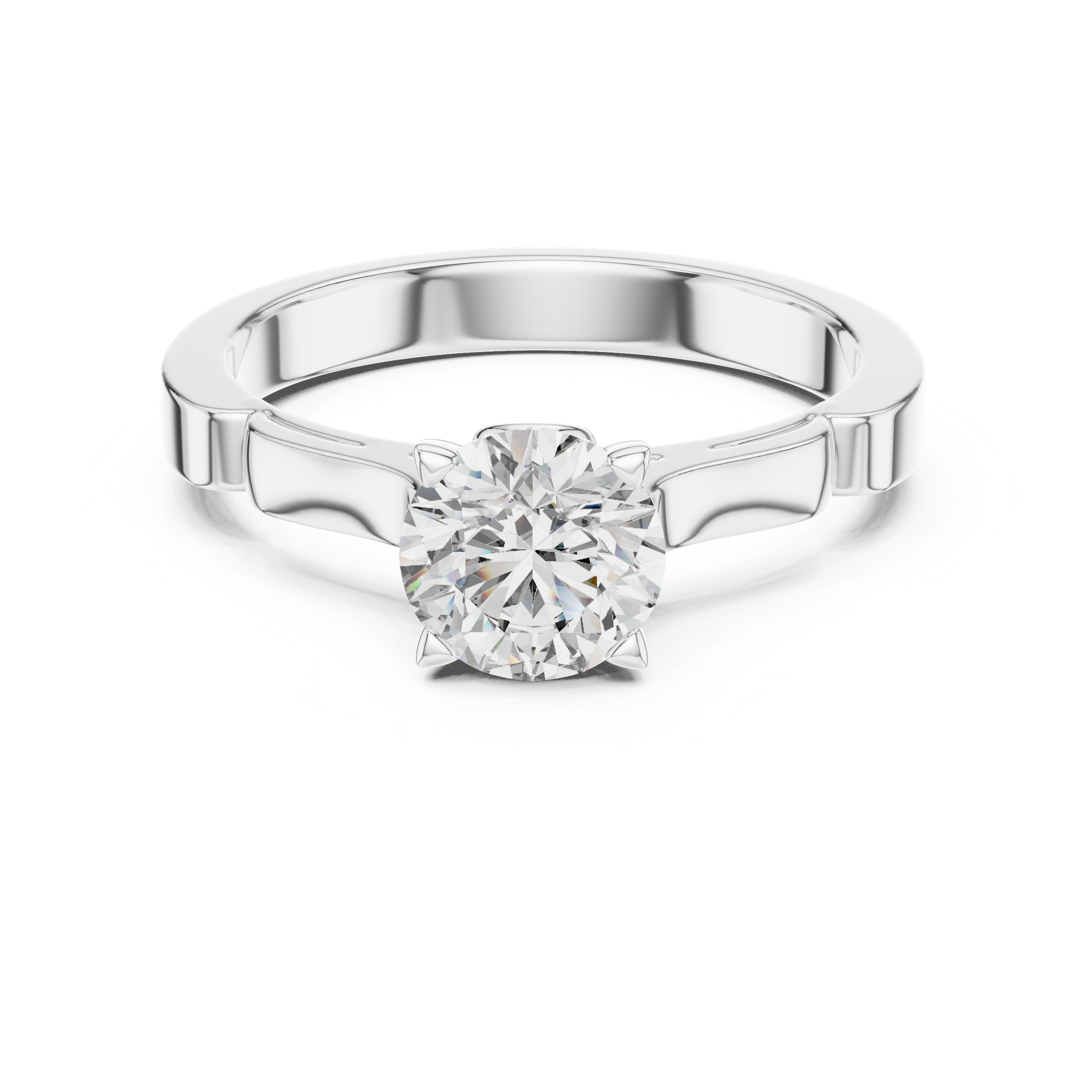 Minimalist Solitaire Engagement Ring with Sculpted Heart Gallery Setting