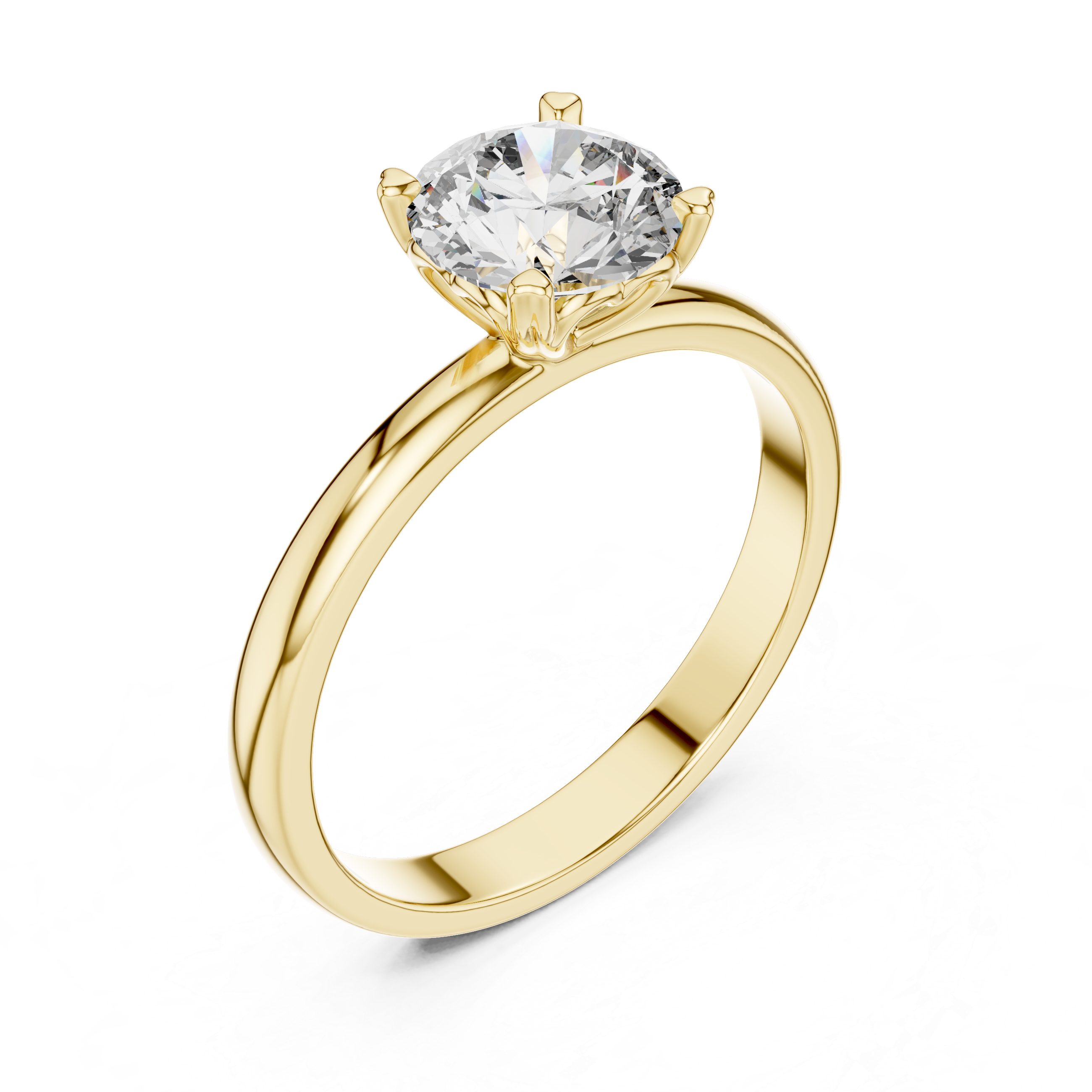 Minimalist Heart Gallery Solitaire Engagement Ring with Classic Round Center Stone