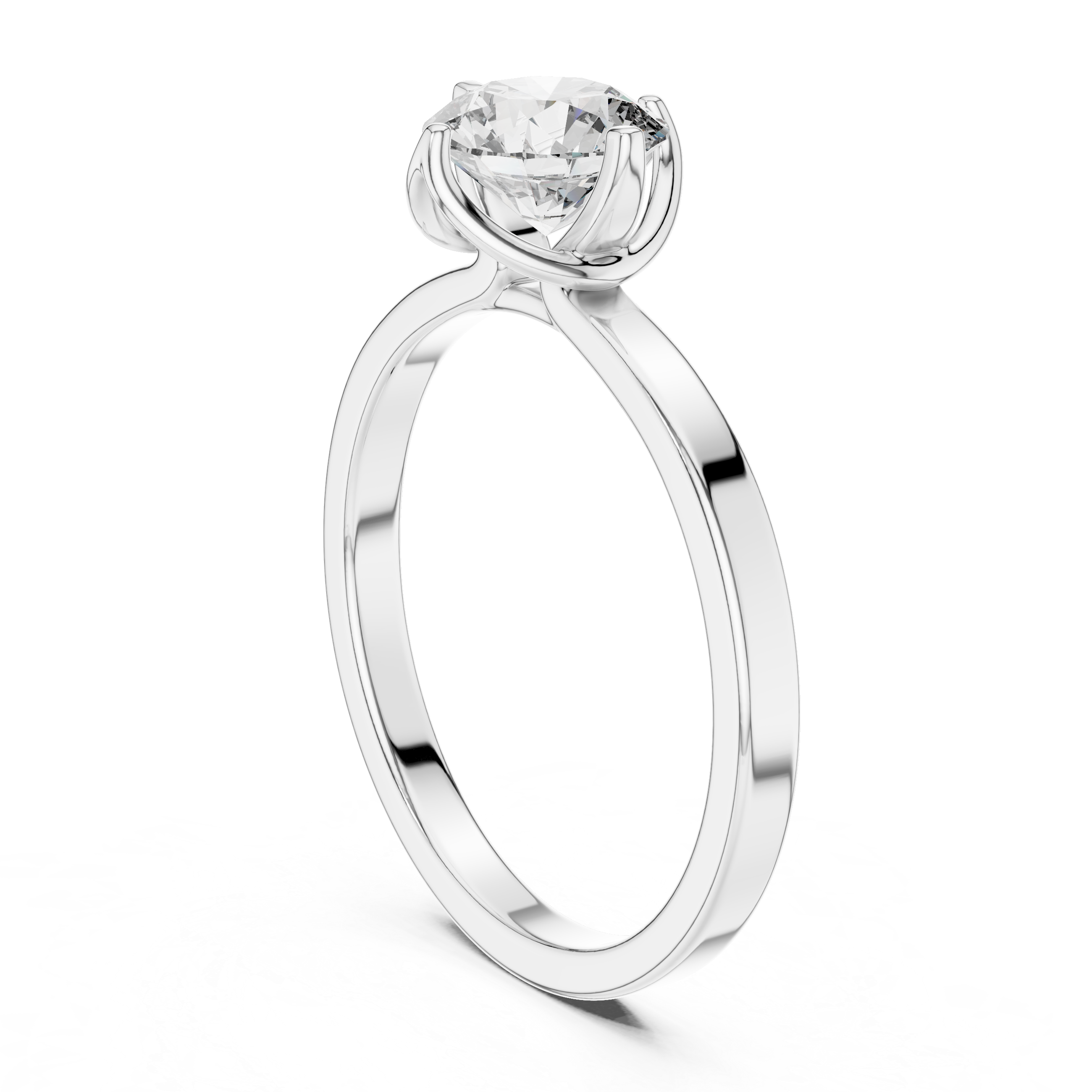Minimalist Cathedral Solitaire Engagement Ring with Round Brilliant Stone