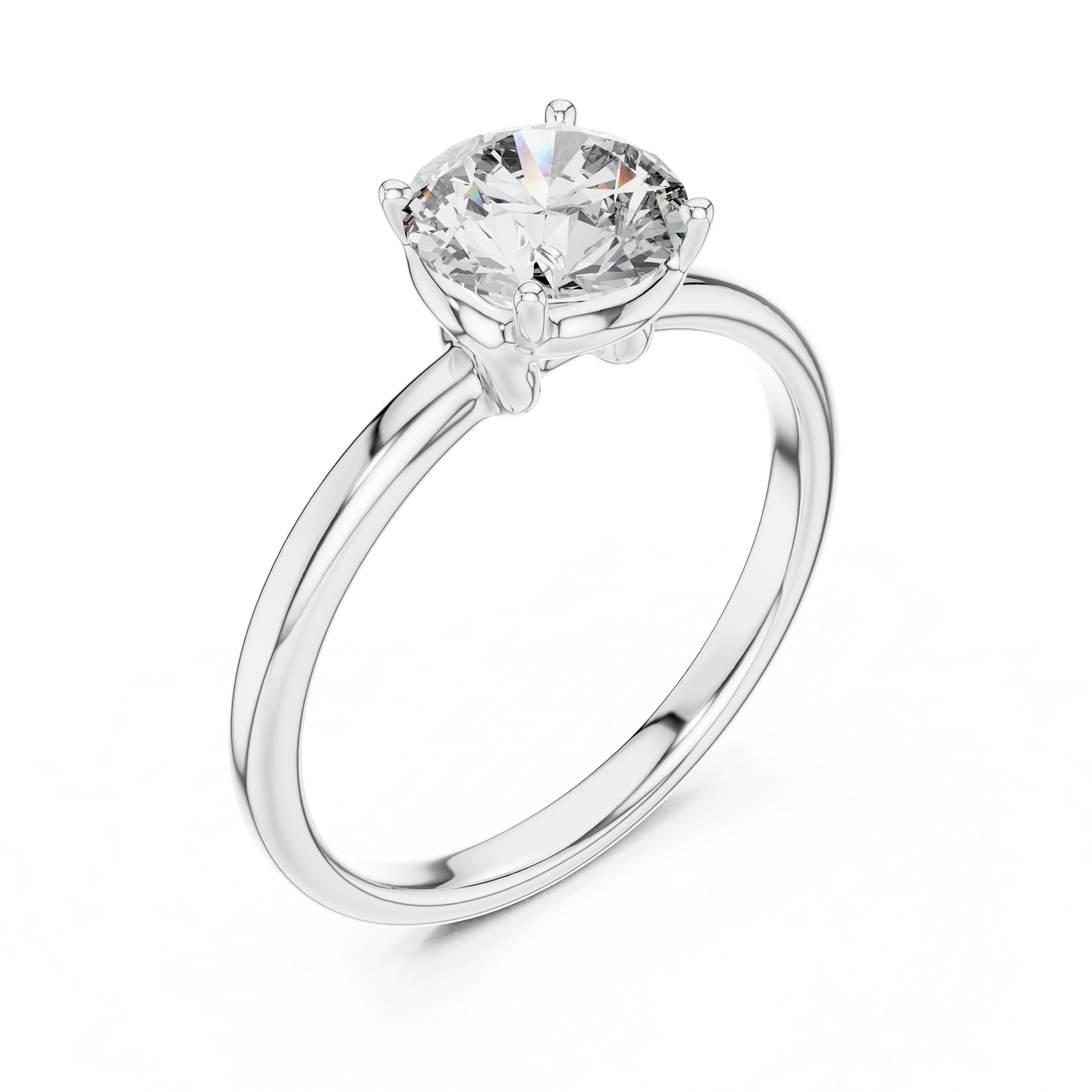Classic Solitaire Engagement Ring with Round Brilliant Diamond