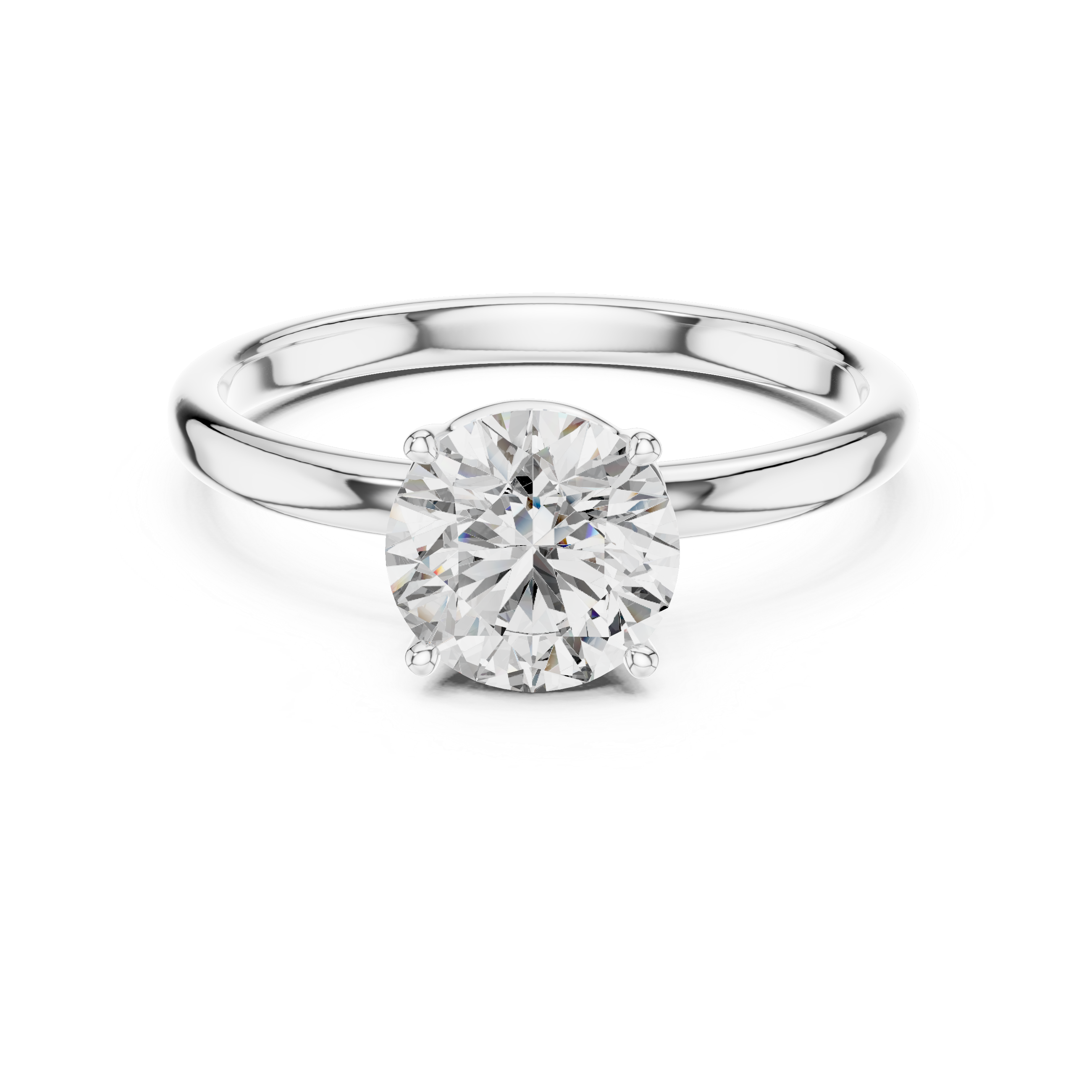 Classic Solitaire Engagement Ring with Round Brilliant Diamond