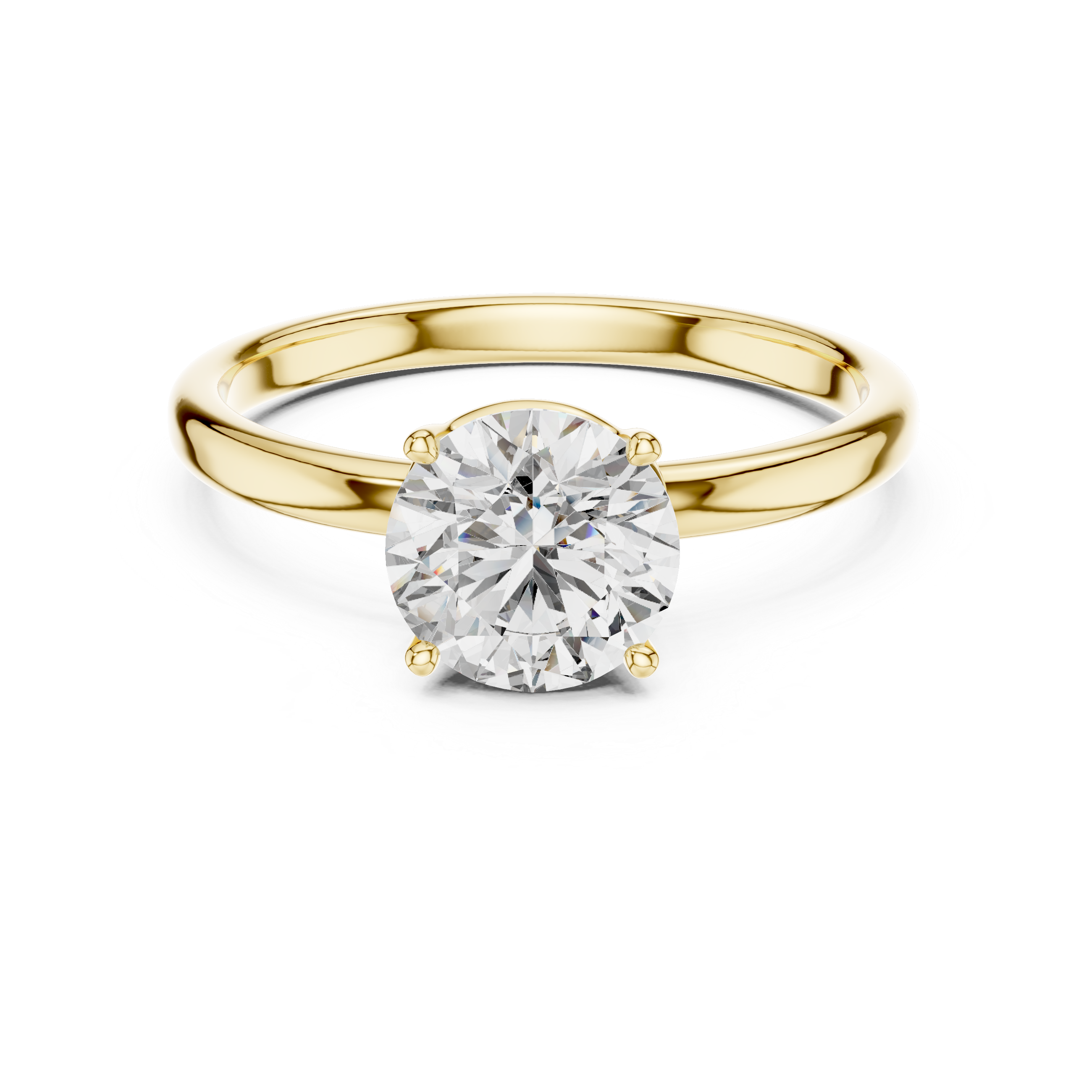 Classic Solitaire Engagement Ring with Round Brilliant Diamond