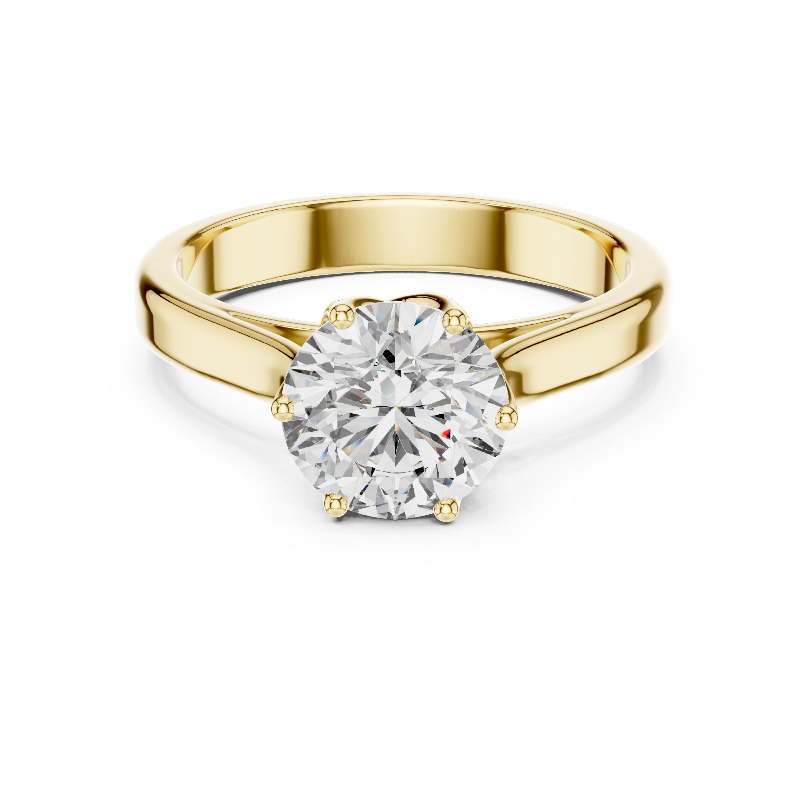Classic Round Solitaire Engagement Ring with Twisted Cathedral Setting