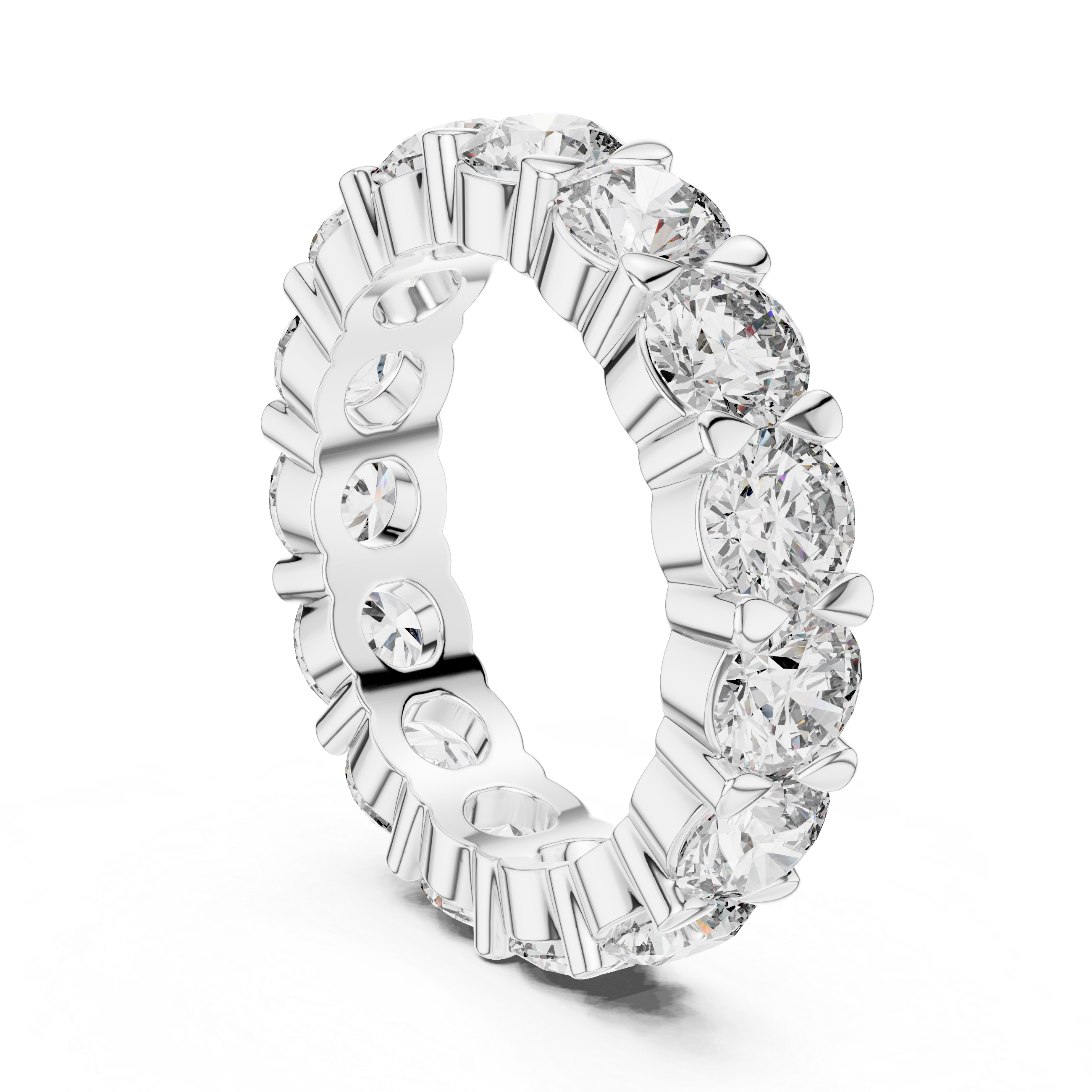 Round Cut Full Eternity Diamond Wedding Band Ring