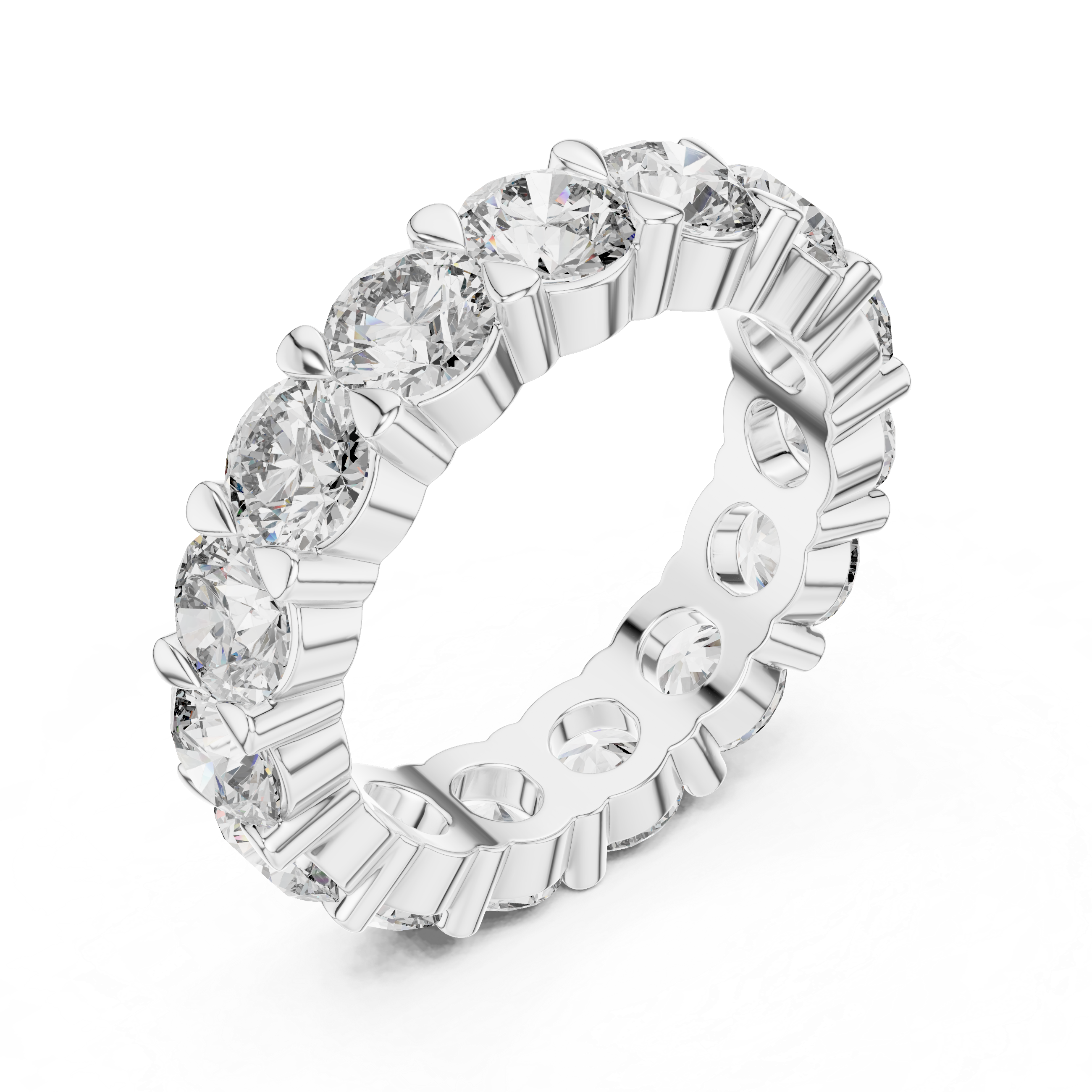 Round Cut Full Eternity Diamond Wedding Band Ring