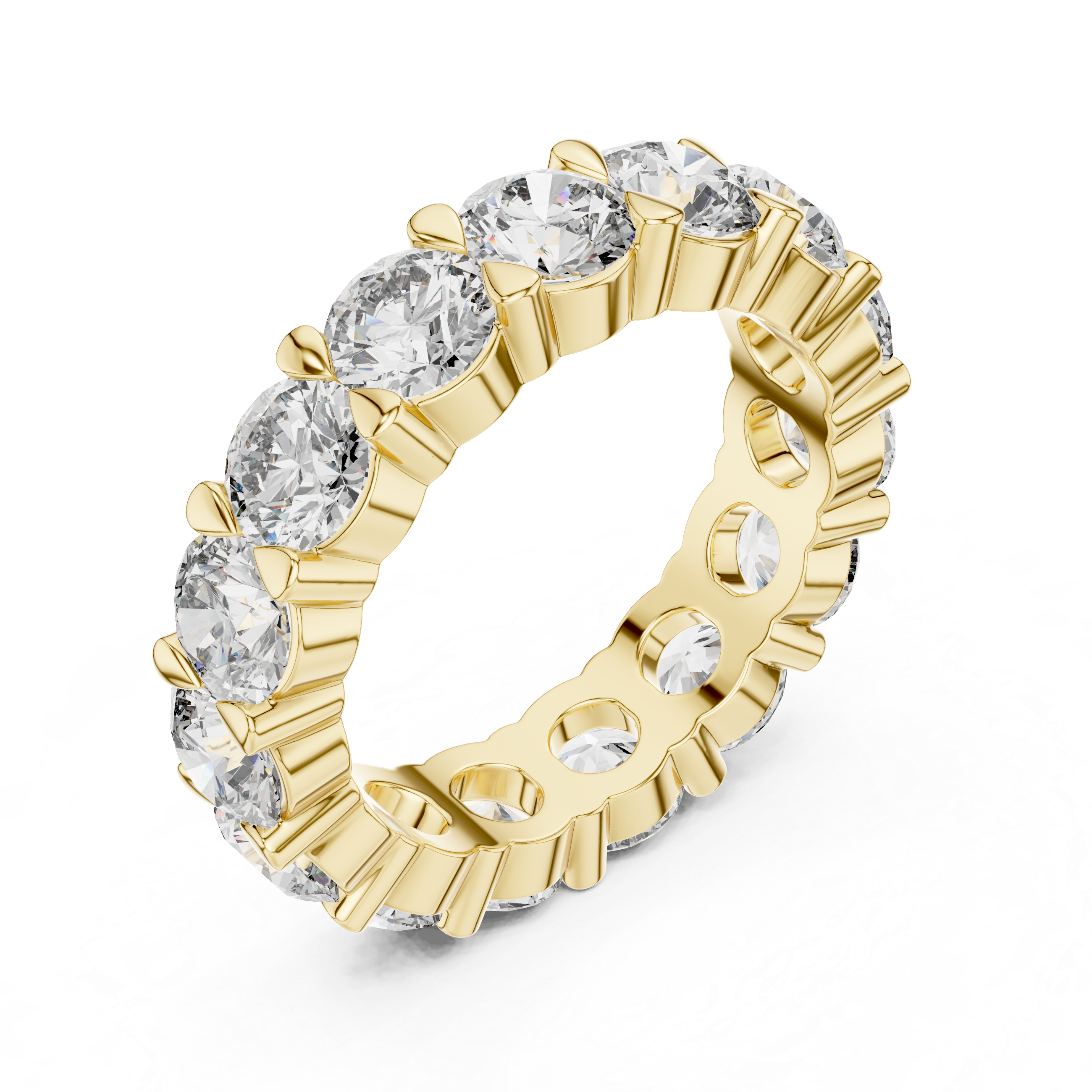Round Cut Full Eternity Diamond Wedding Band Ring