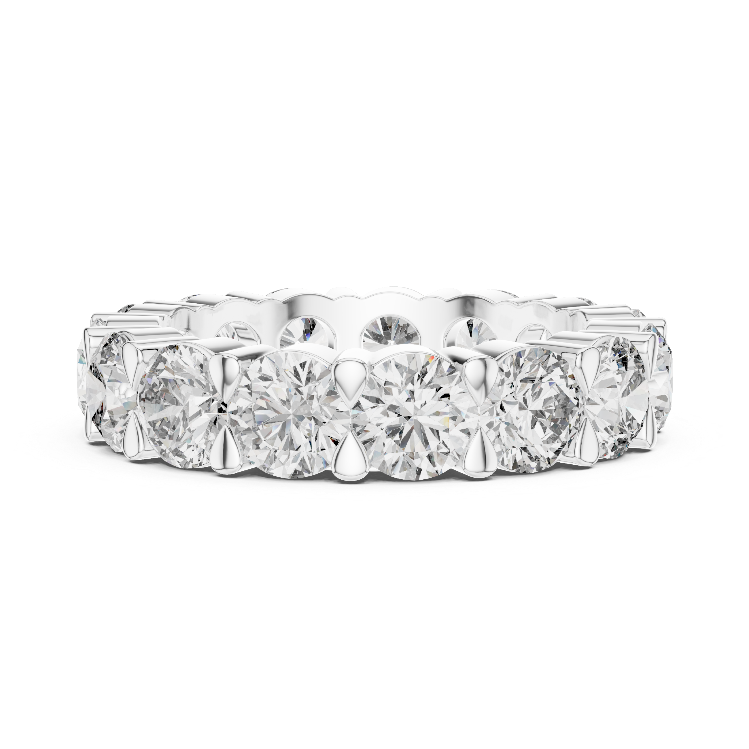 Round Cut Full Eternity Diamond Wedding Band Ring