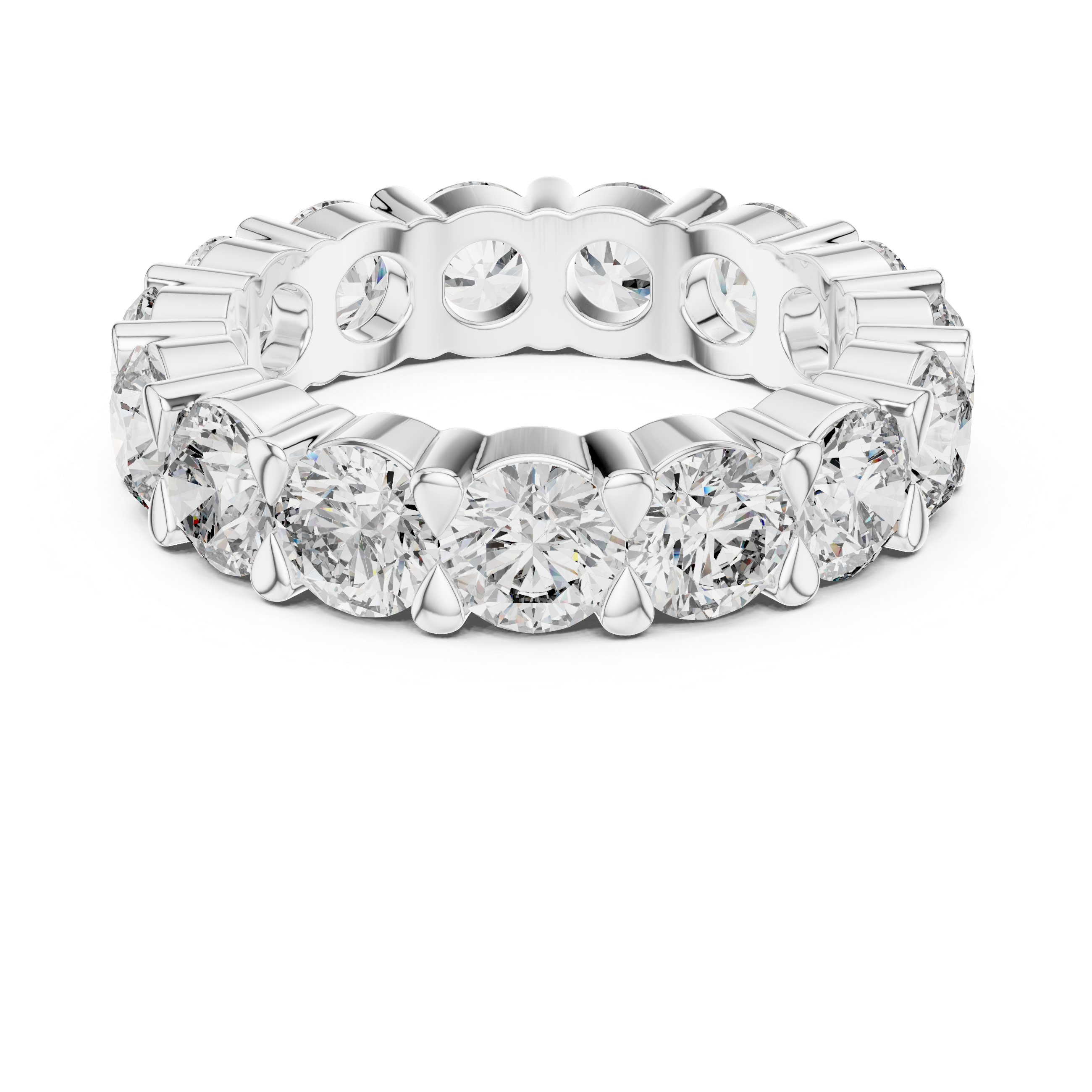 Round Cut Full Eternity Diamond Wedding Band Ring