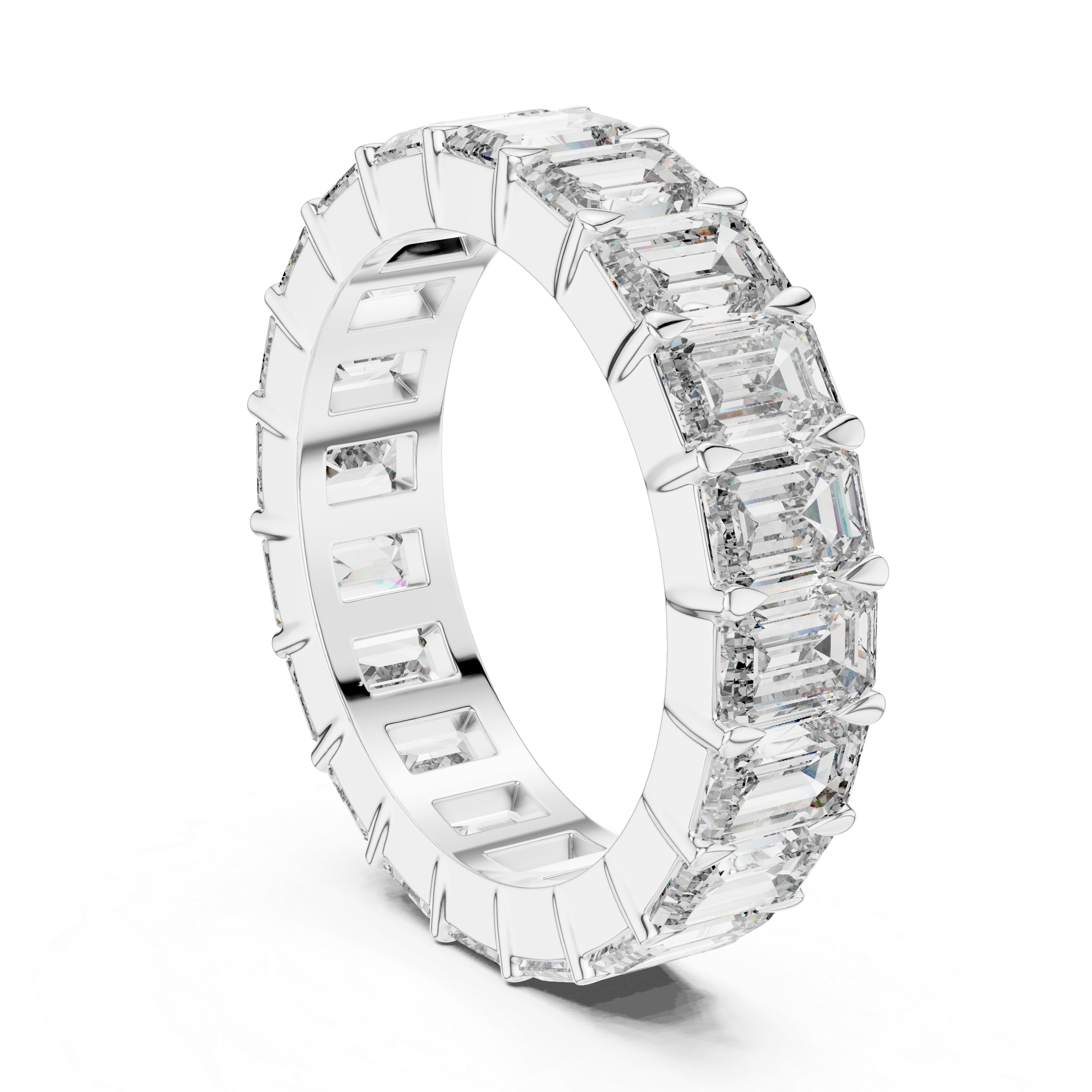 Emerald Cut Full Eternity Wedding Band Ring in Gold