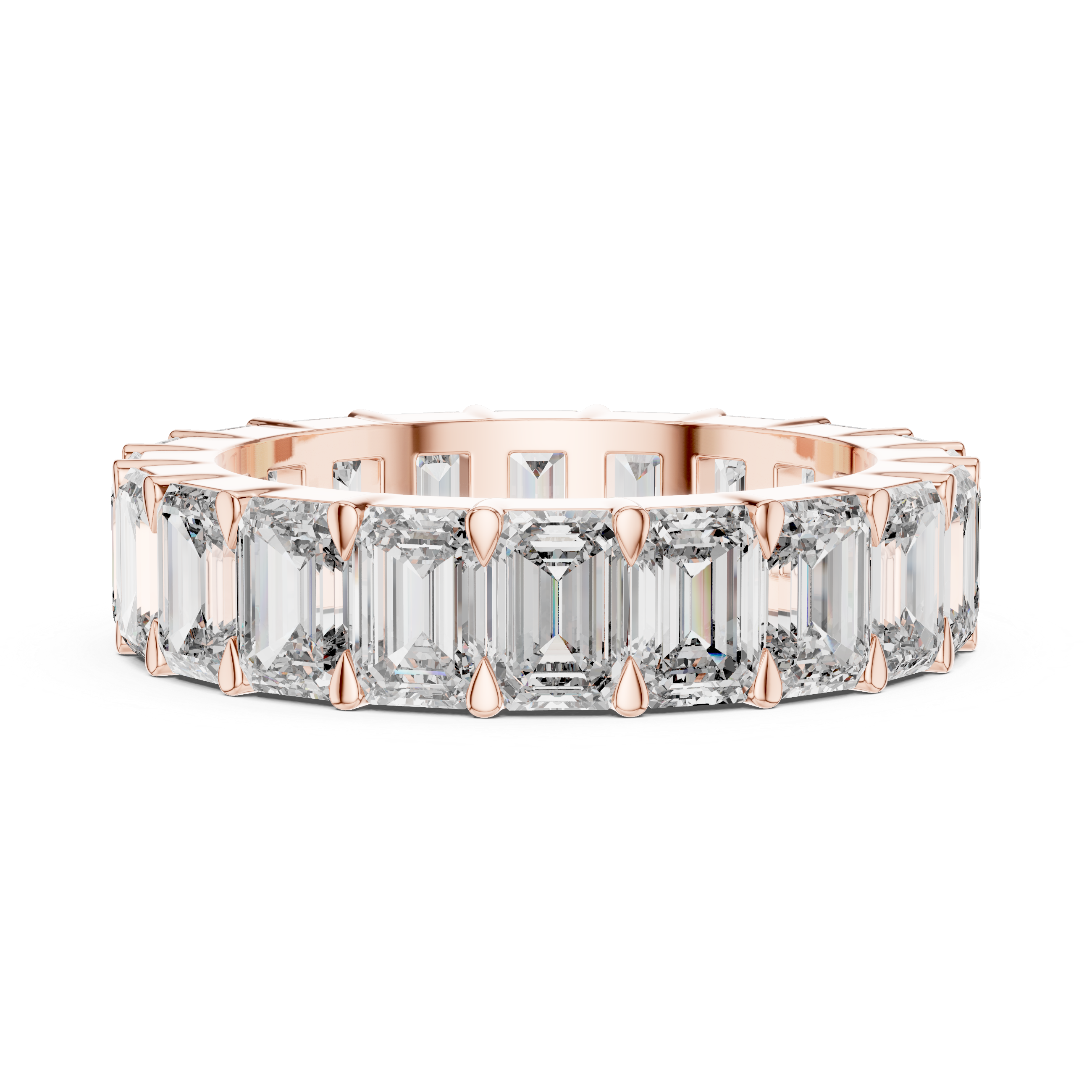 Emerald Cut Full Eternity Wedding Band Ring in Gold