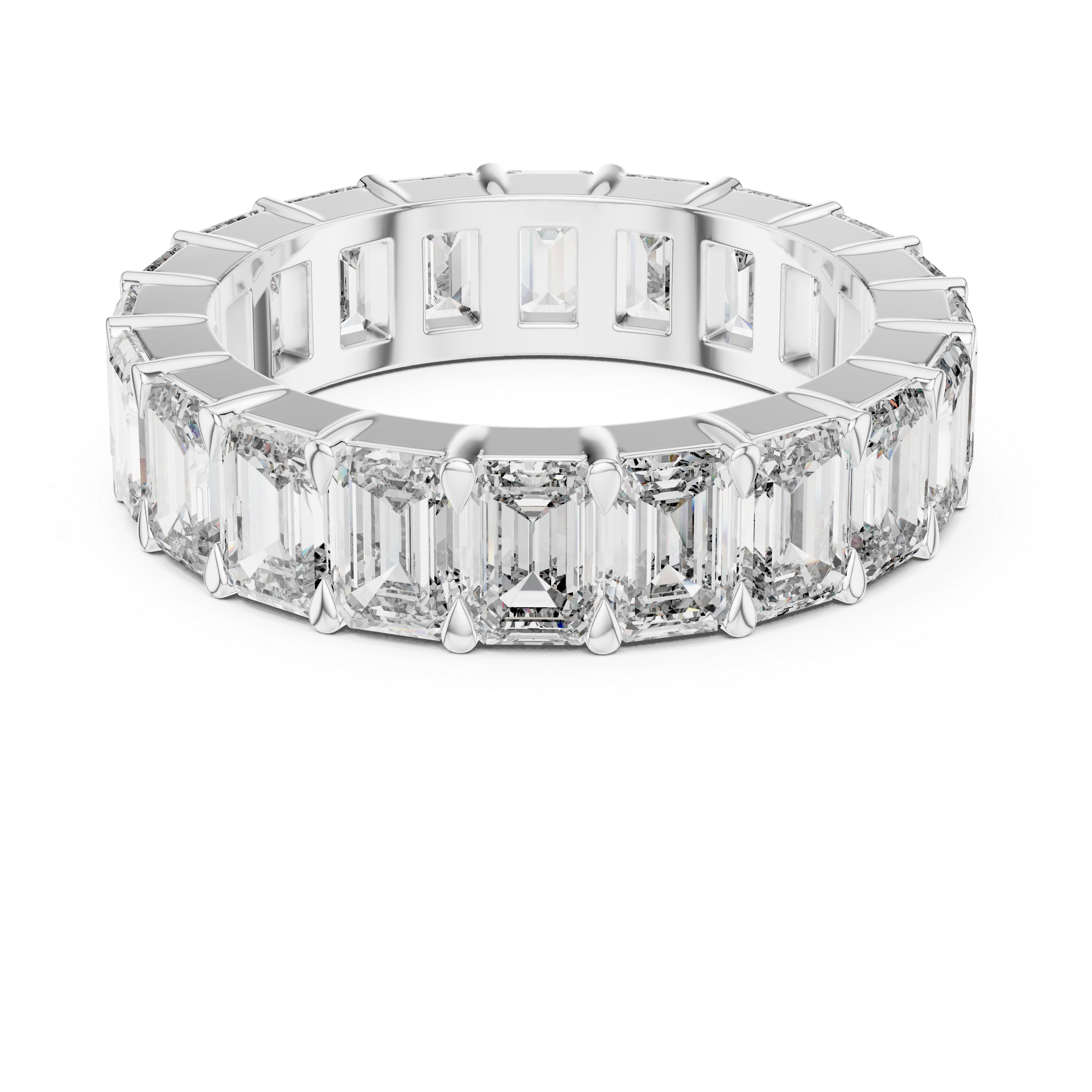 Emerald Cut Full Eternity Wedding Band Ring in Gold