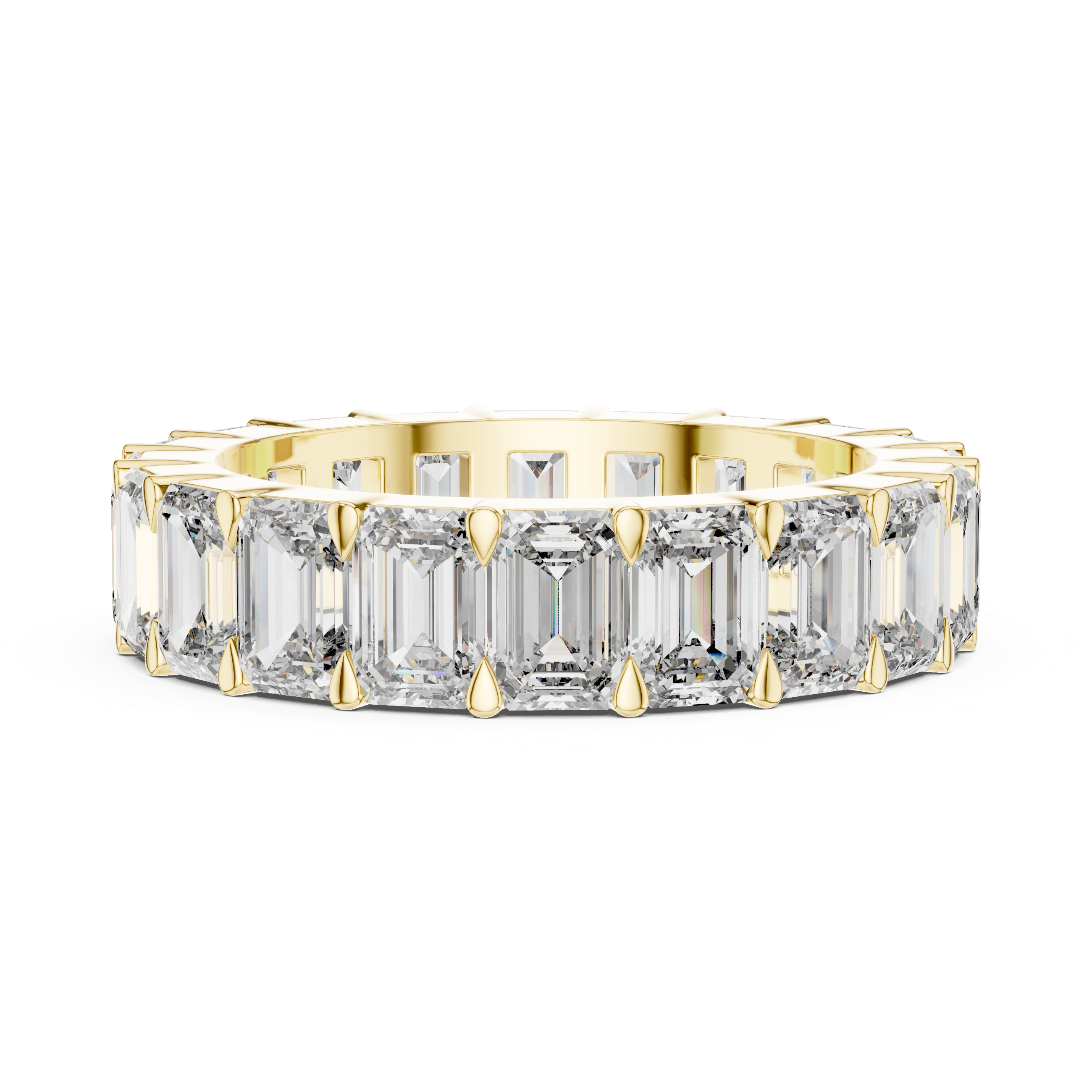 Emerald Cut Full Eternity Wedding Band Ring in Gold