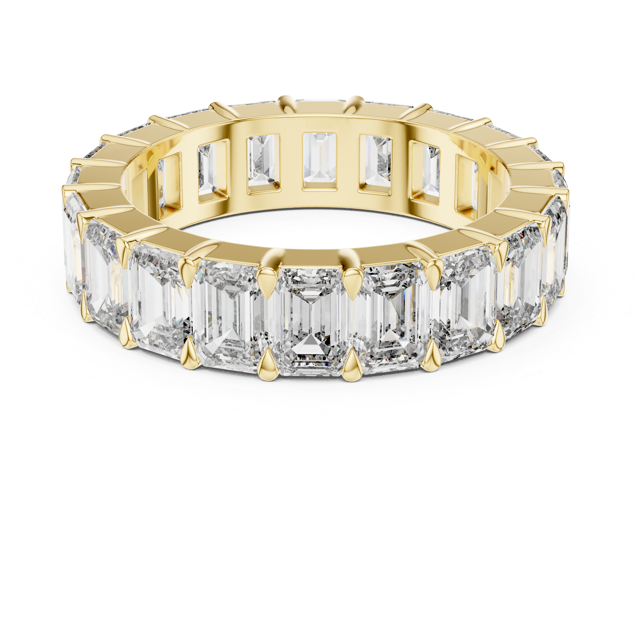Emerald Cut Full Eternity Wedding Band Ring in Gold