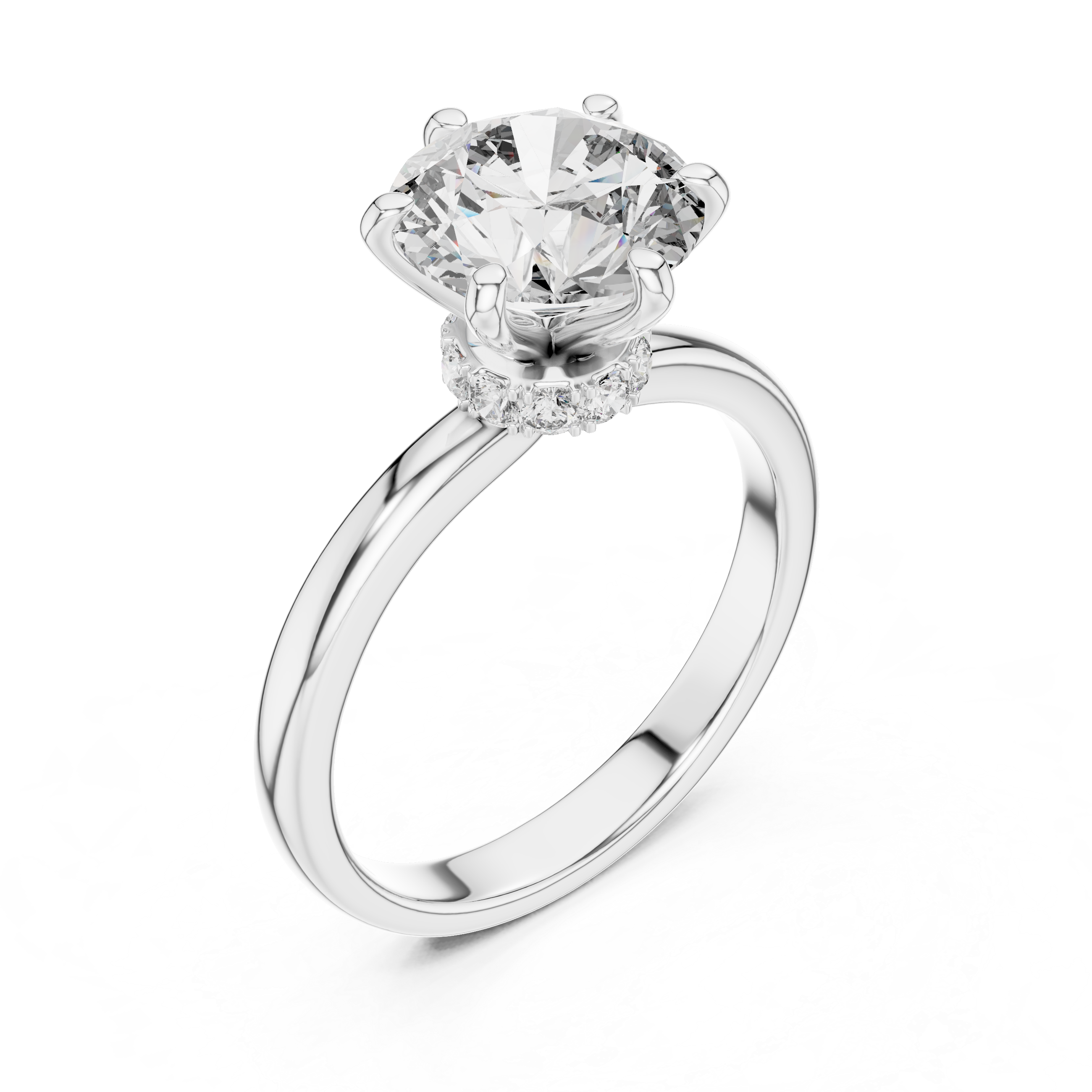 Classic Round Solitaire Engagement Ring with Six-Prong Setting – Timeless Bridal Ring