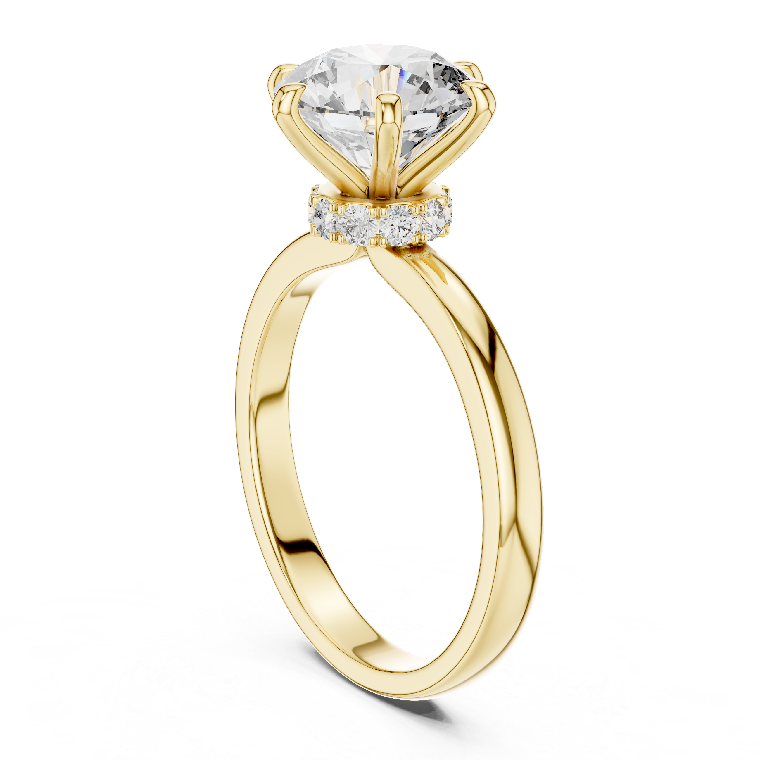 Classic Round Solitaire Engagement Ring with Six-Prong Setting – Timeless Bridal Ring
