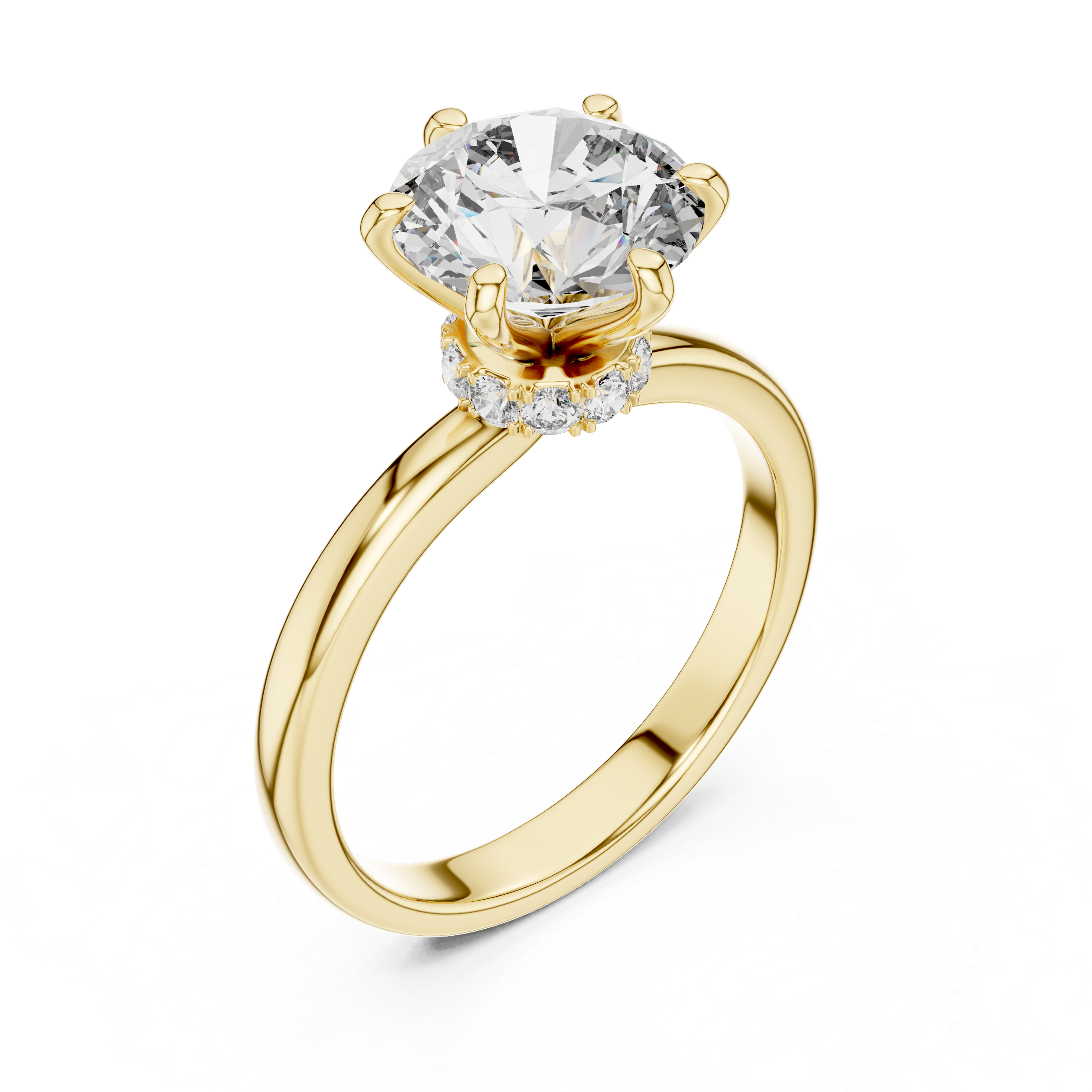 Classic Round Solitaire Engagement Ring with Six-Prong Setting – Timeless Bridal Ring