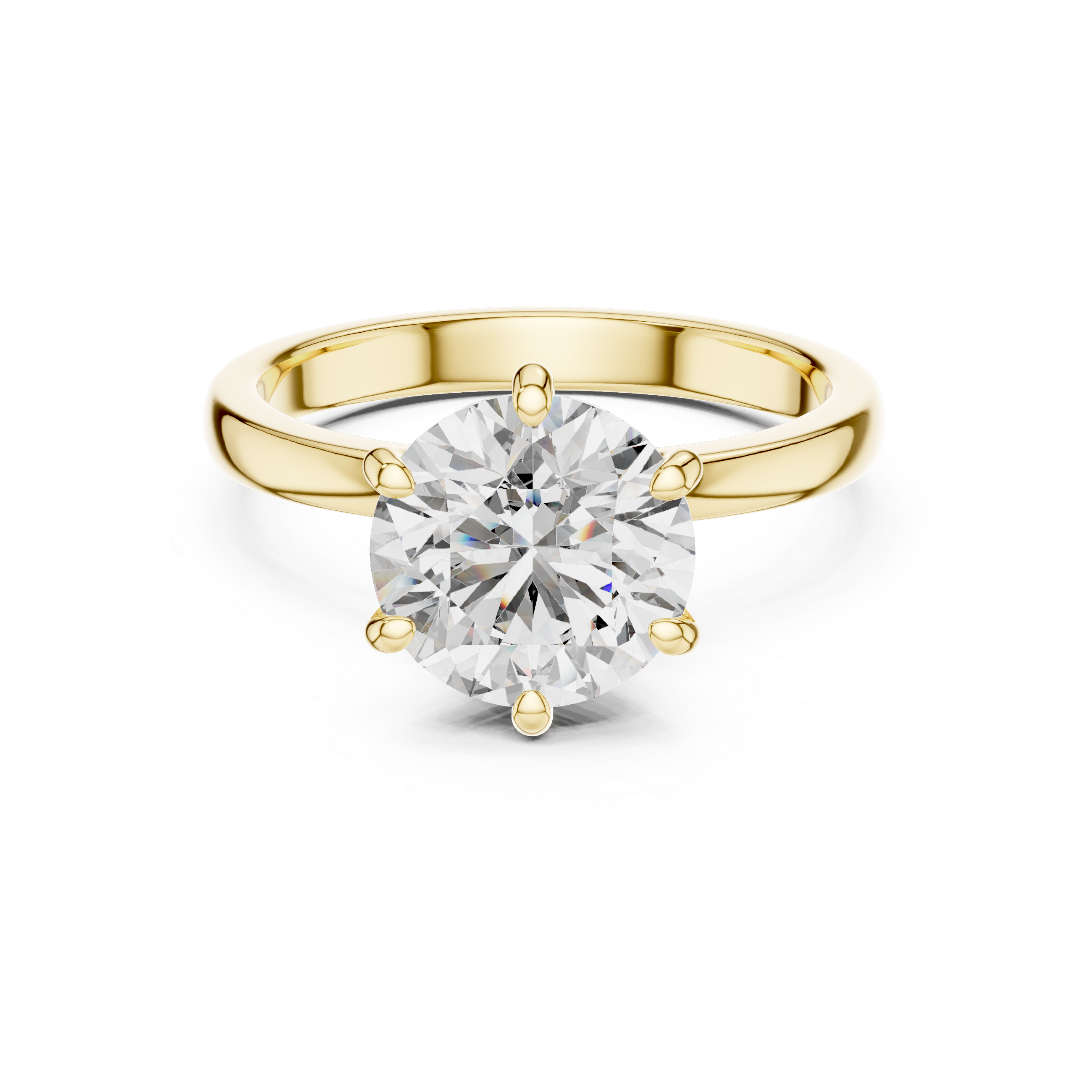 Classic Round Solitaire Engagement Ring with Six-Prong Setting – Timeless Bridal Ring