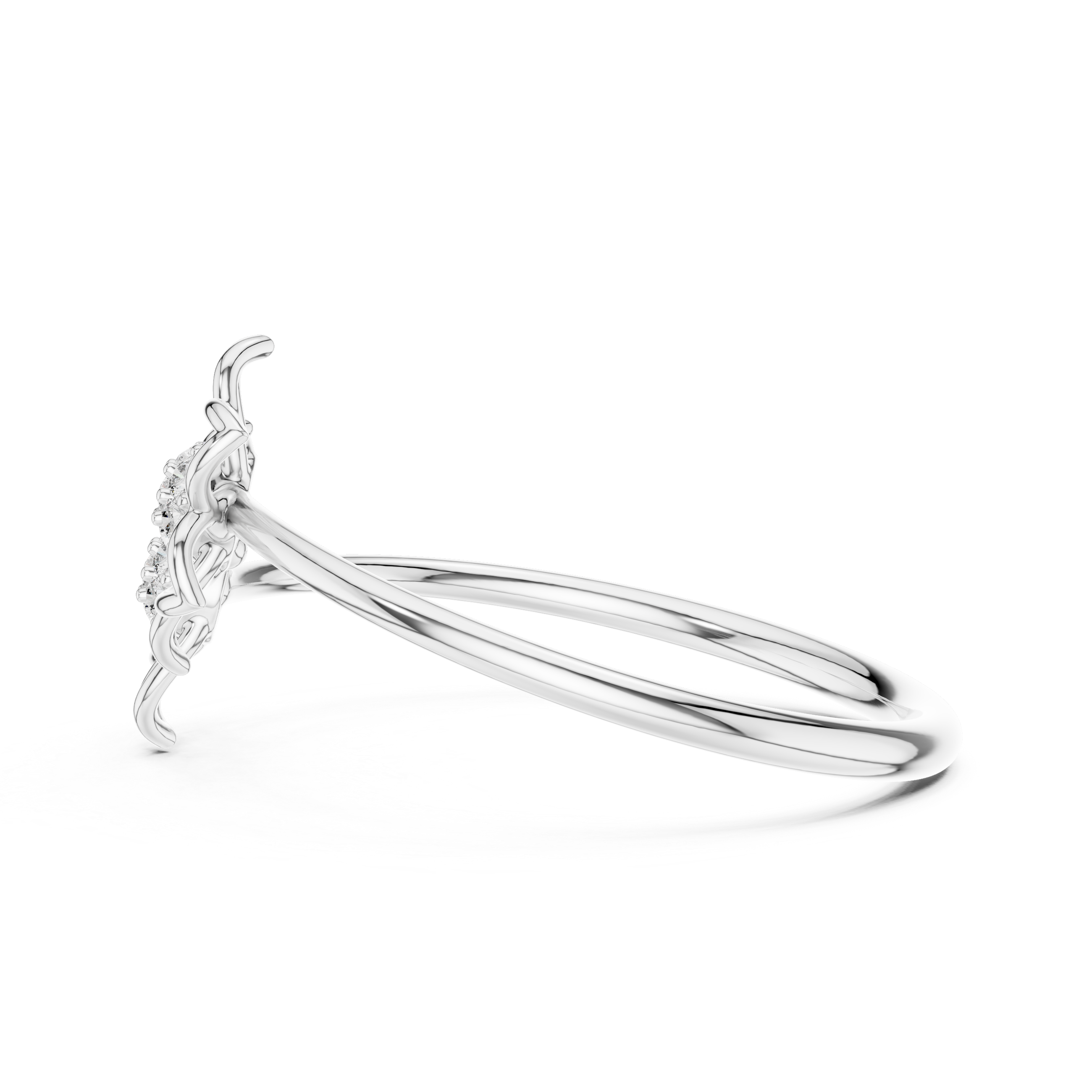 Double Flower Diamond Ring – Minimal Floral Openwork Band