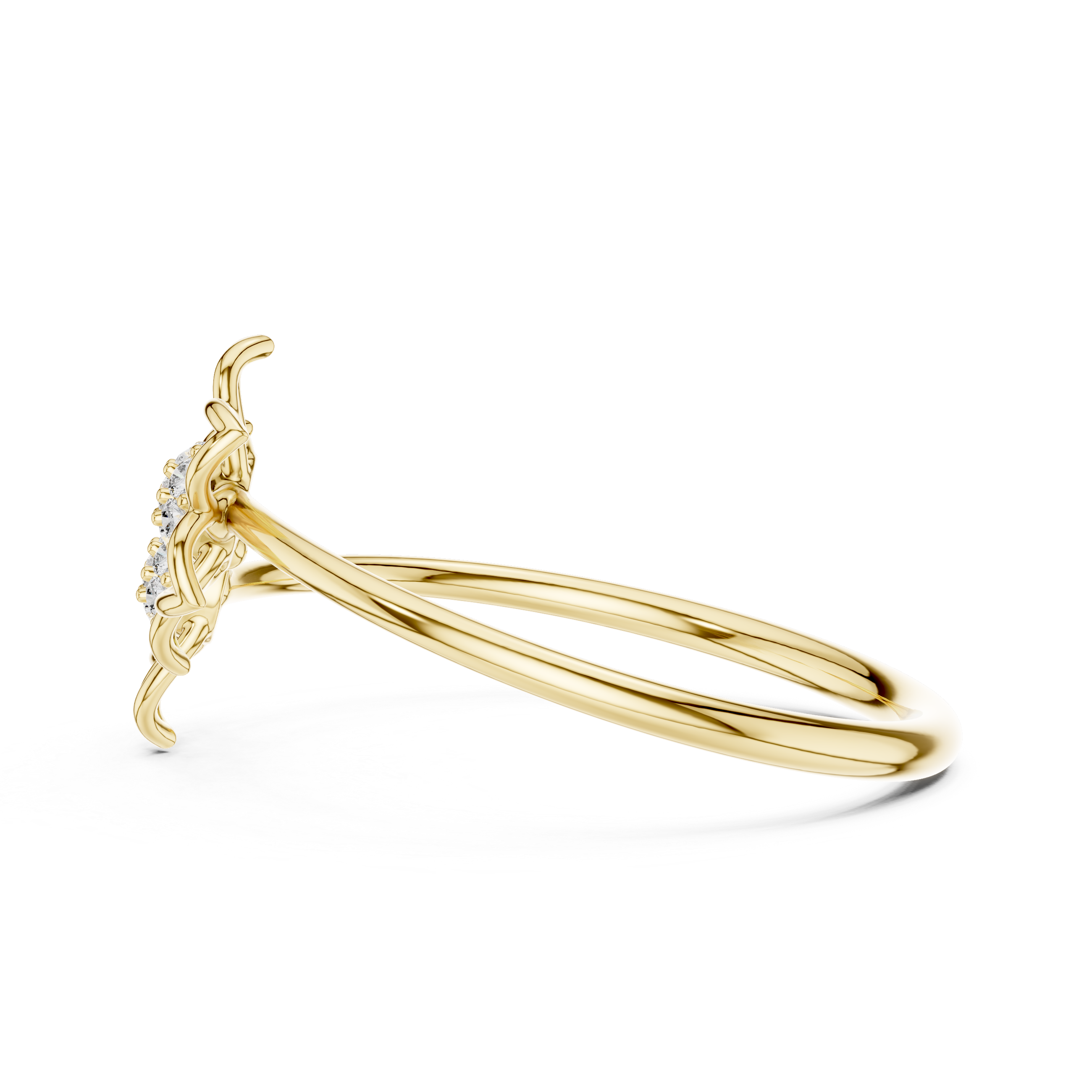 Double Flower Diamond Ring – Minimal Floral Openwork Band