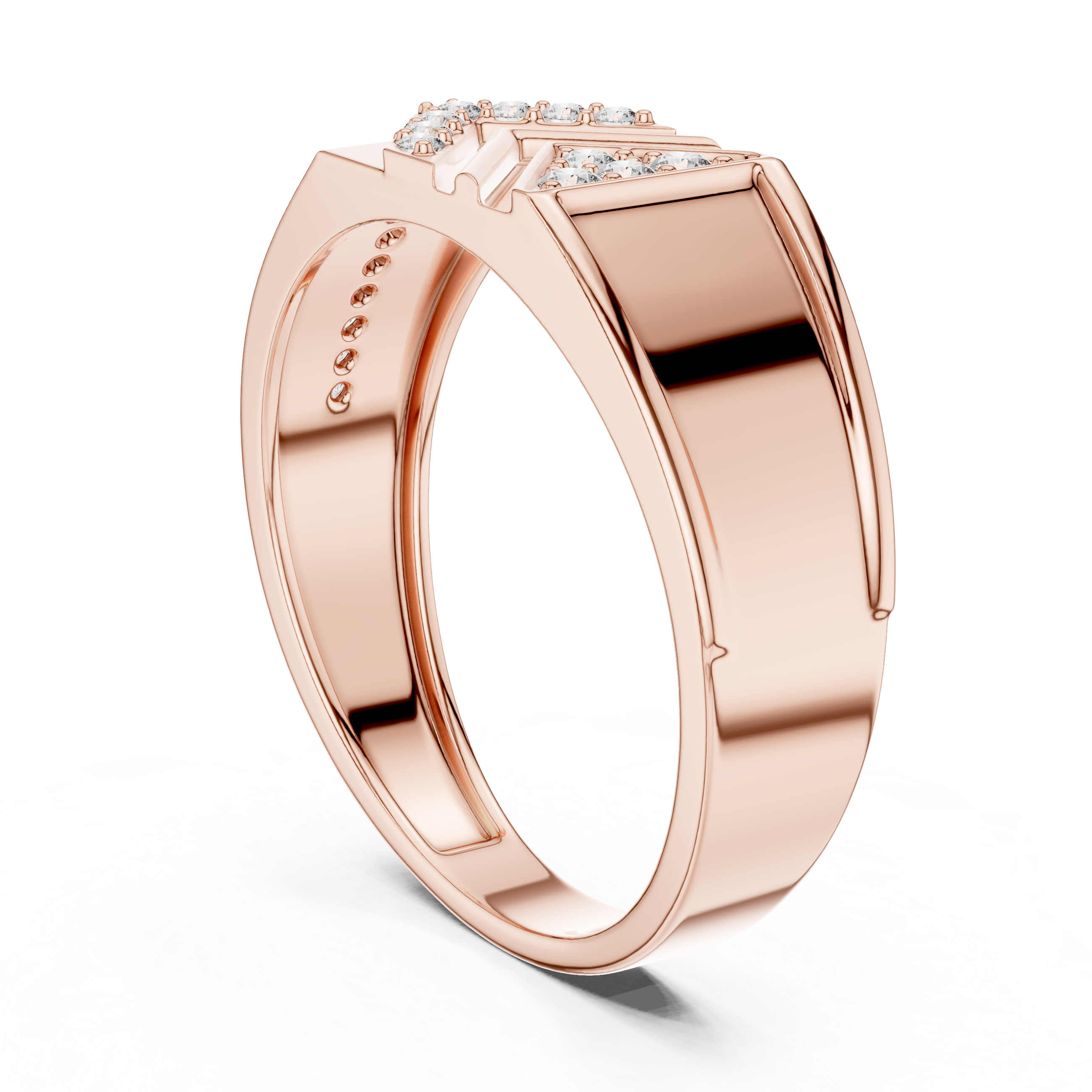Chevron Arrow Diamond Ring with Geometric Modern Design