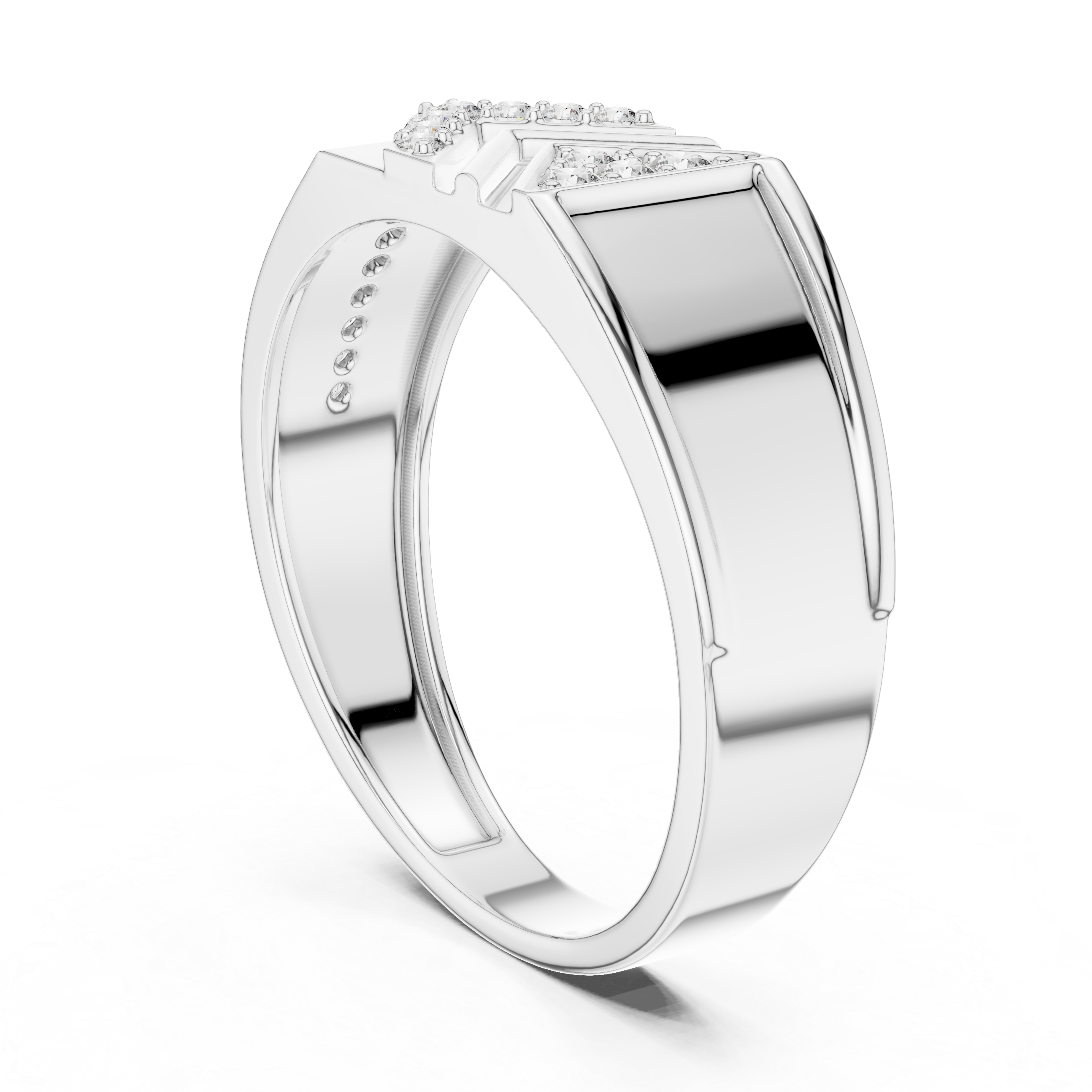 Chevron Arrow Diamond Ring with Geometric Modern Design