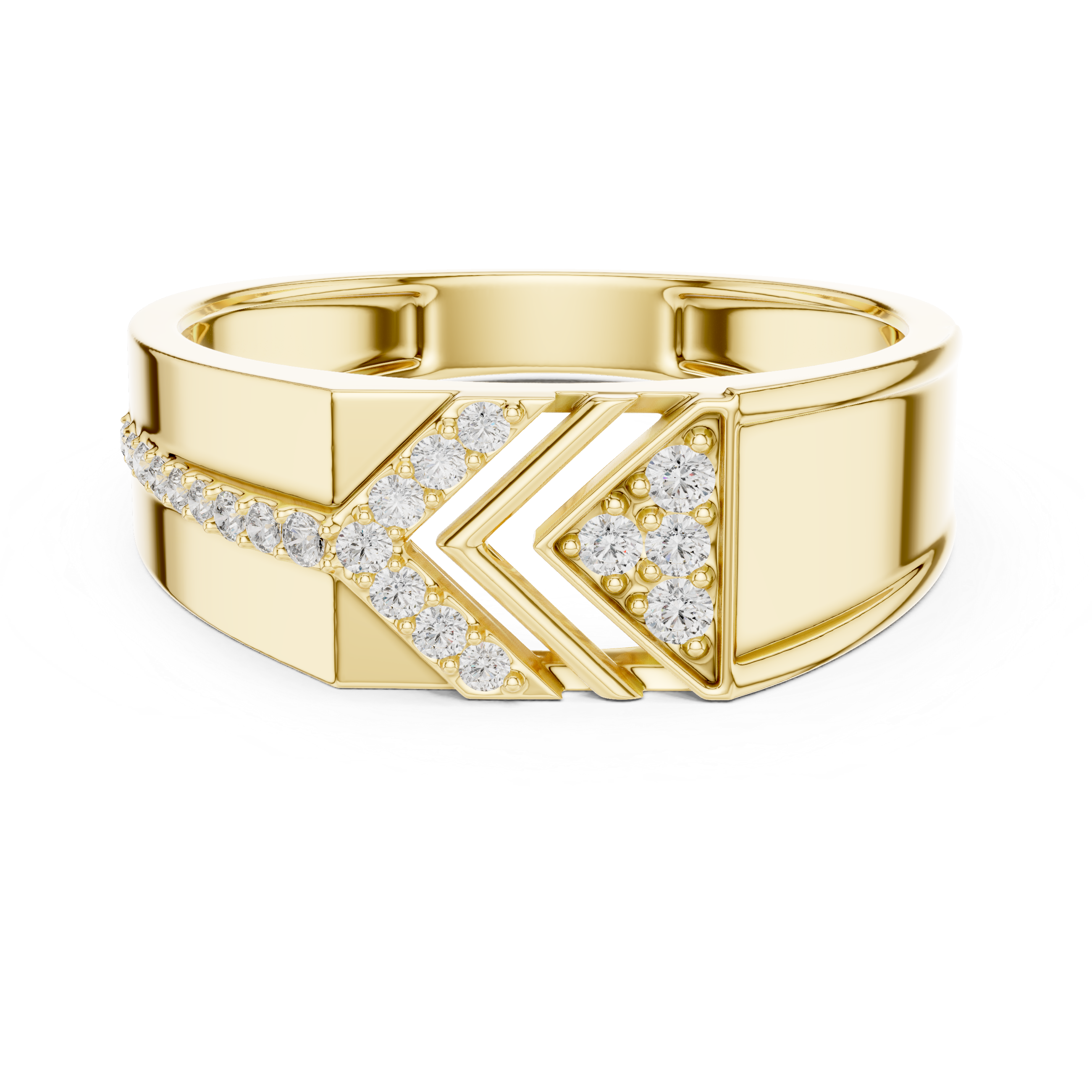 Chevron Arrow Diamond Ring with Geometric Modern Design