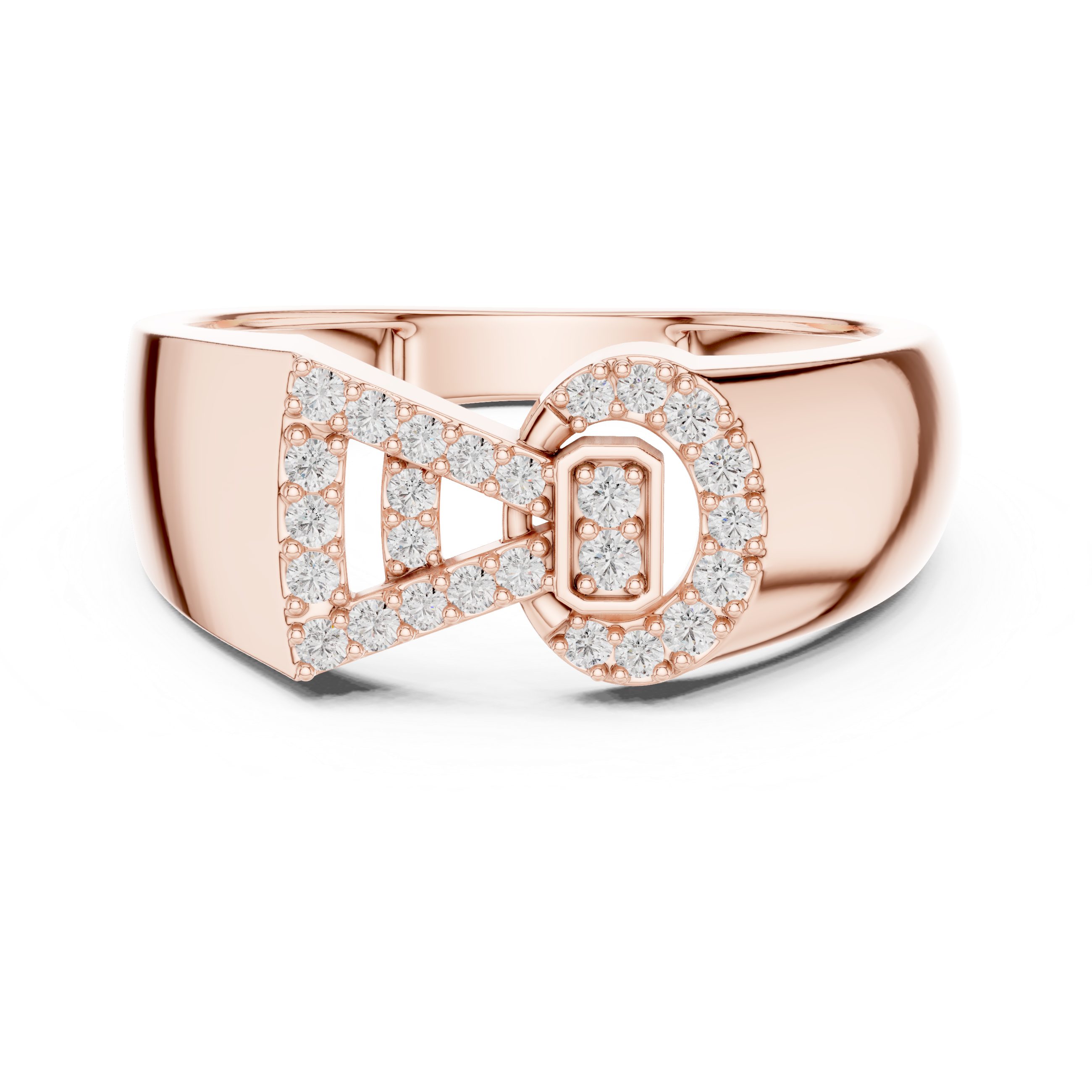Modern Geometric Diamond Statement Ring