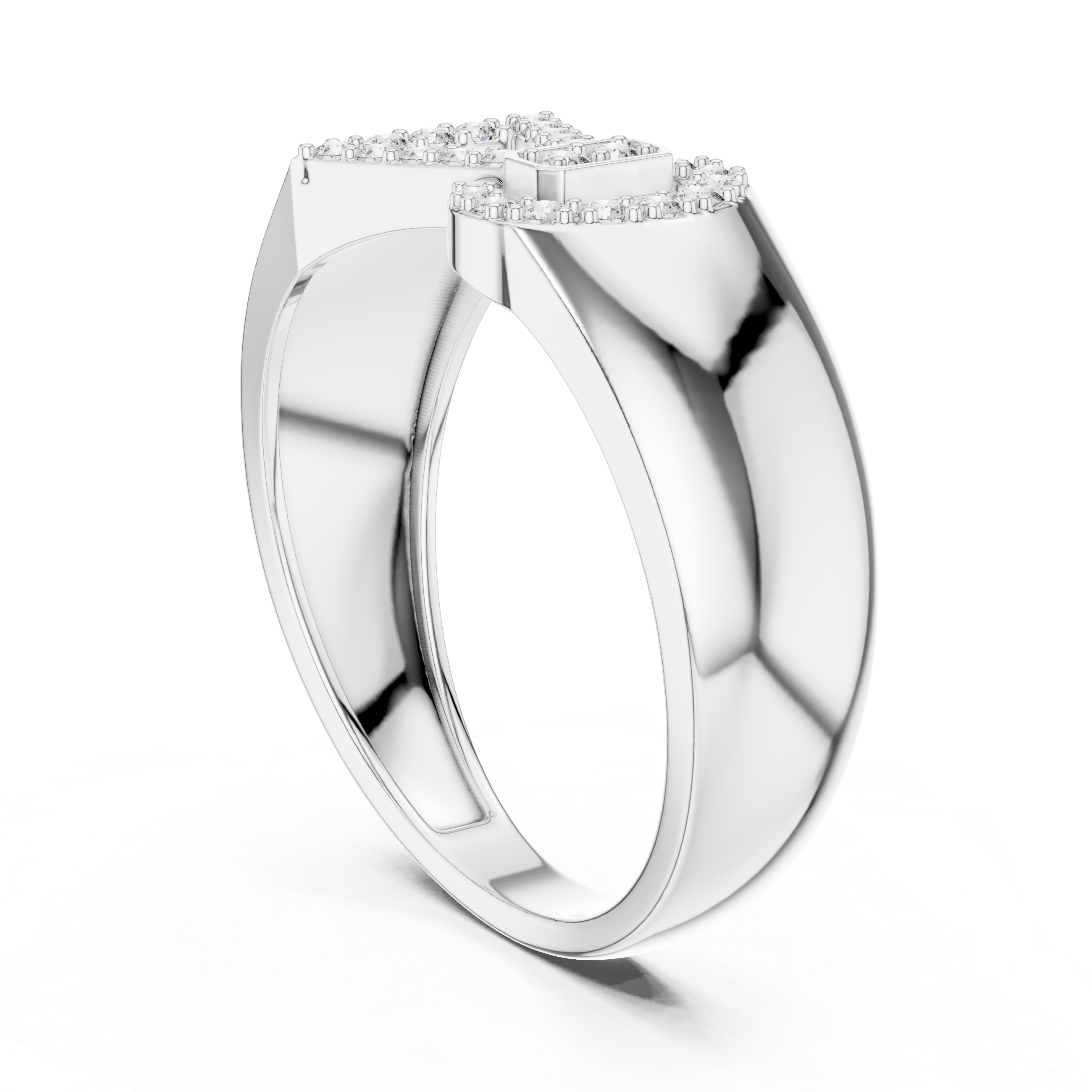 Modern Geometric Diamond Statement Ring