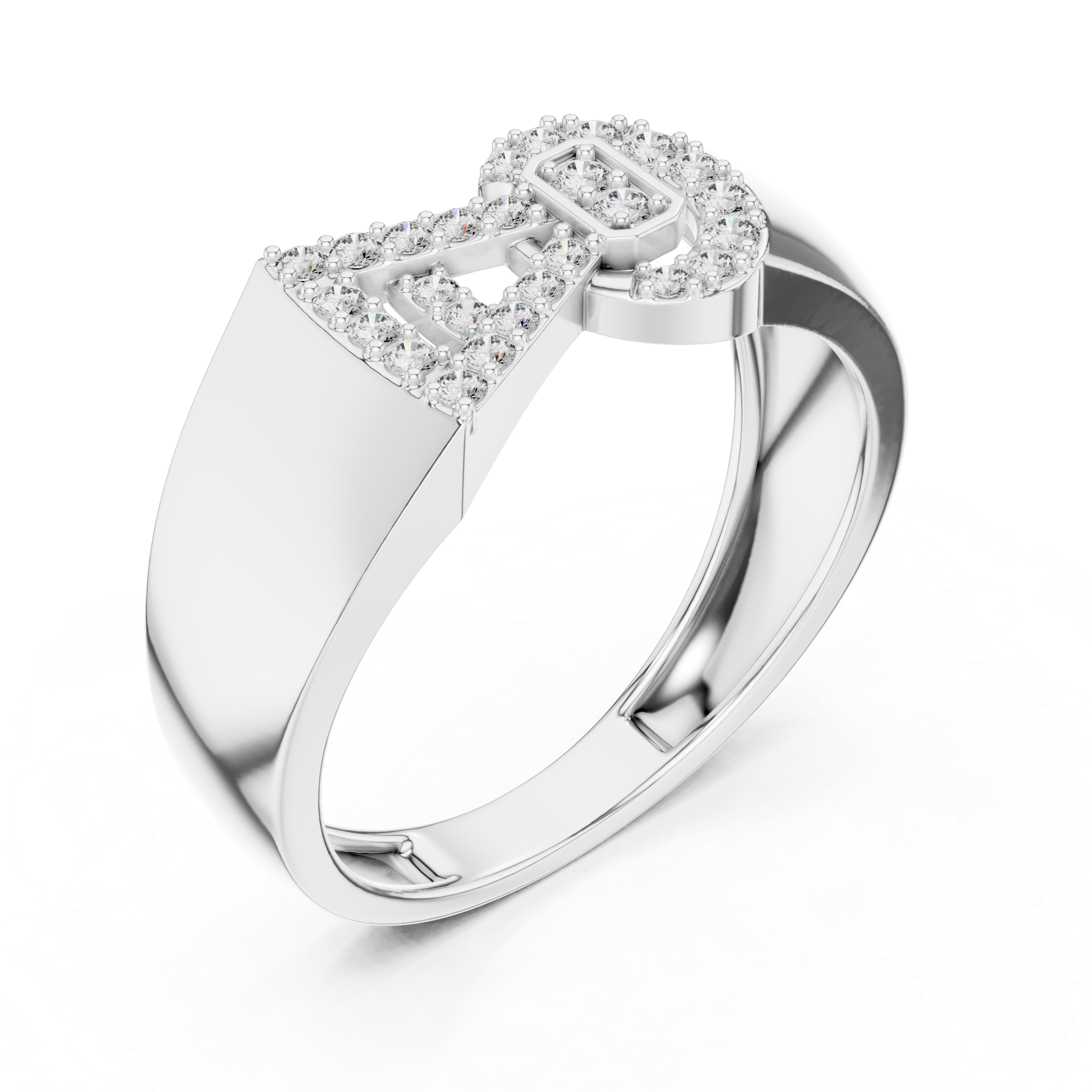 Modern Geometric Diamond Statement Ring