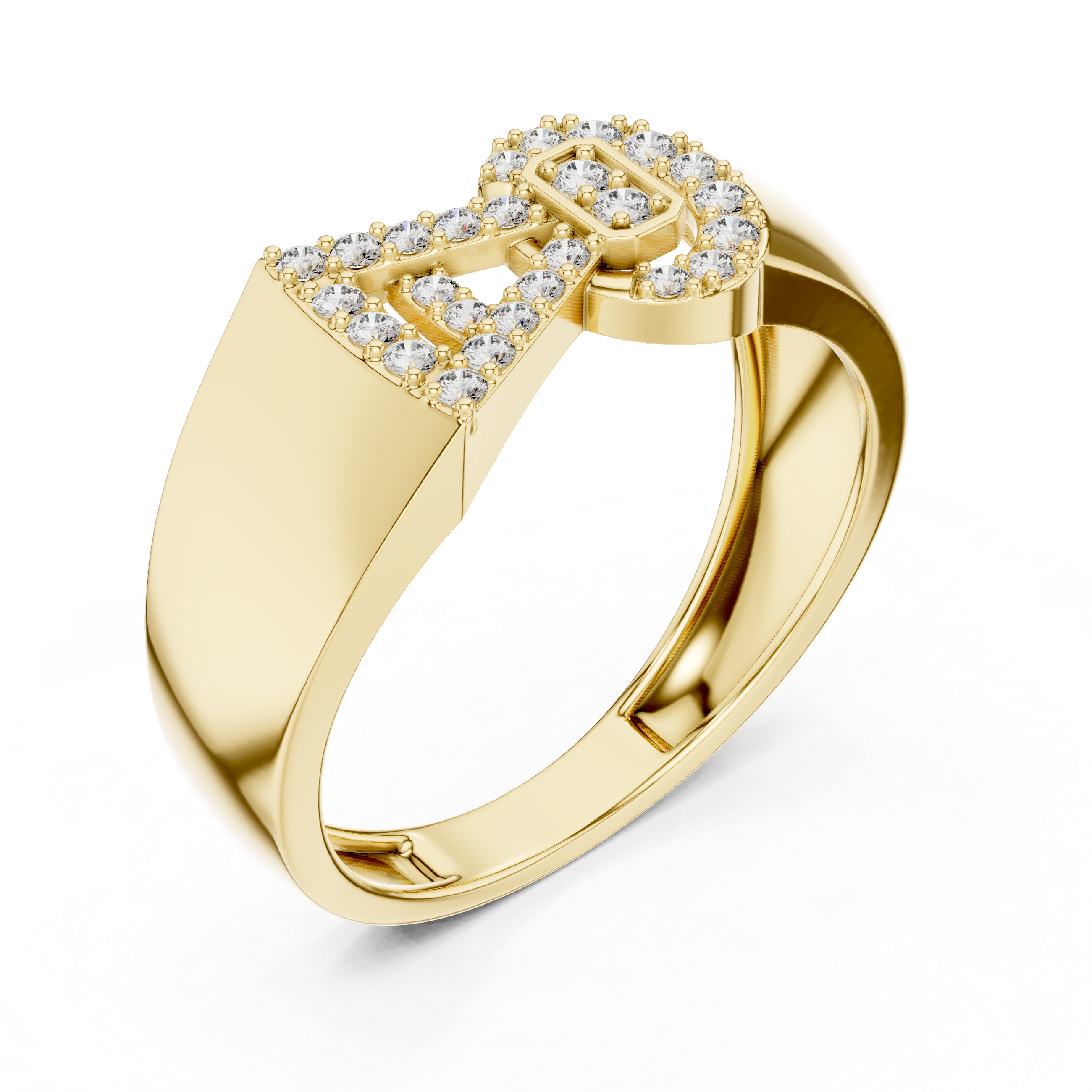 Modern Geometric Diamond Statement Ring